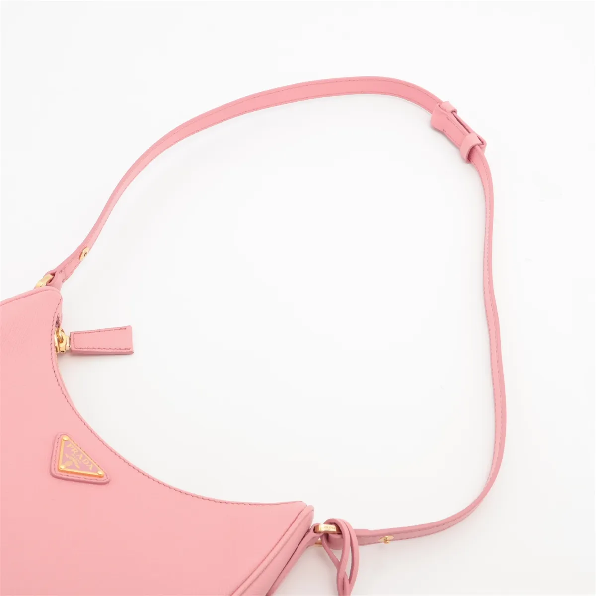 Saffiano Luxe Leather Shoulder Bag Pink 1BC204 Bearer Guarantee — view 5