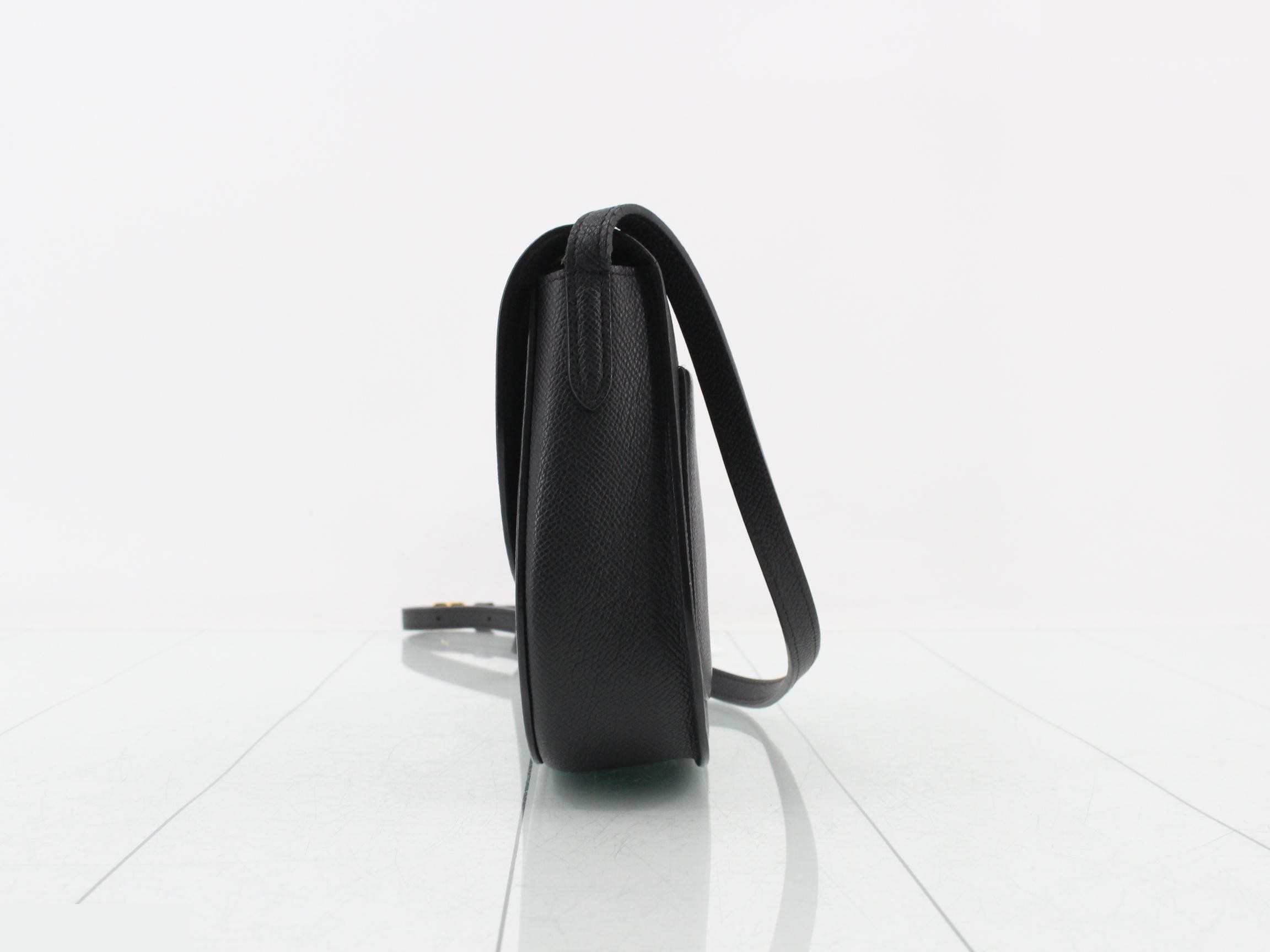 Trotter Small Leather Shoulder Bag, Black — view 3