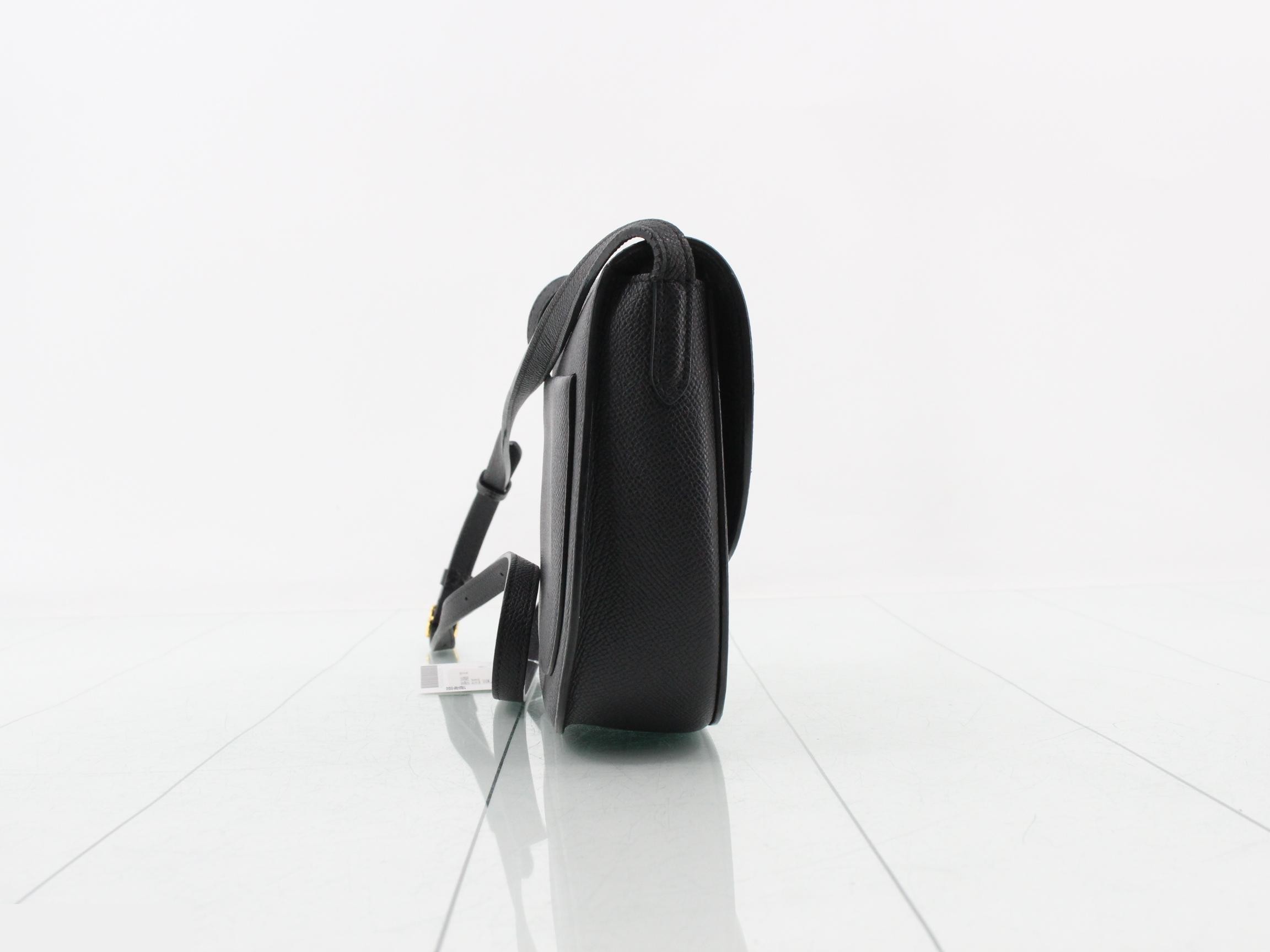 Trotter Small Leather Shoulder Bag, Black — view 4