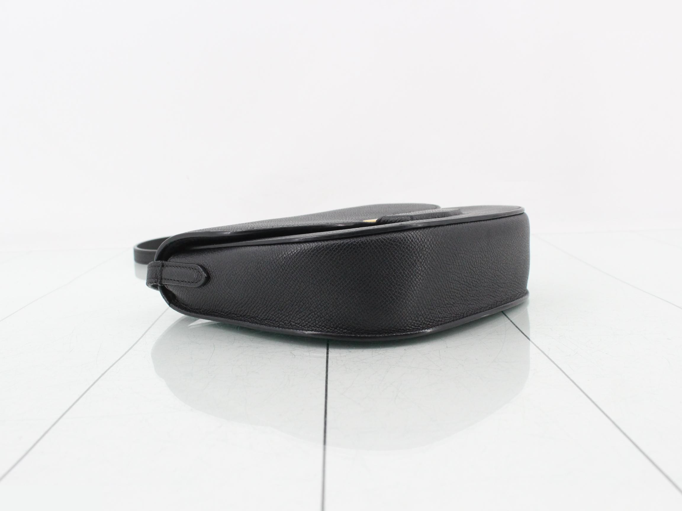 Trotter Small Leather Shoulder Bag, Black — view 5