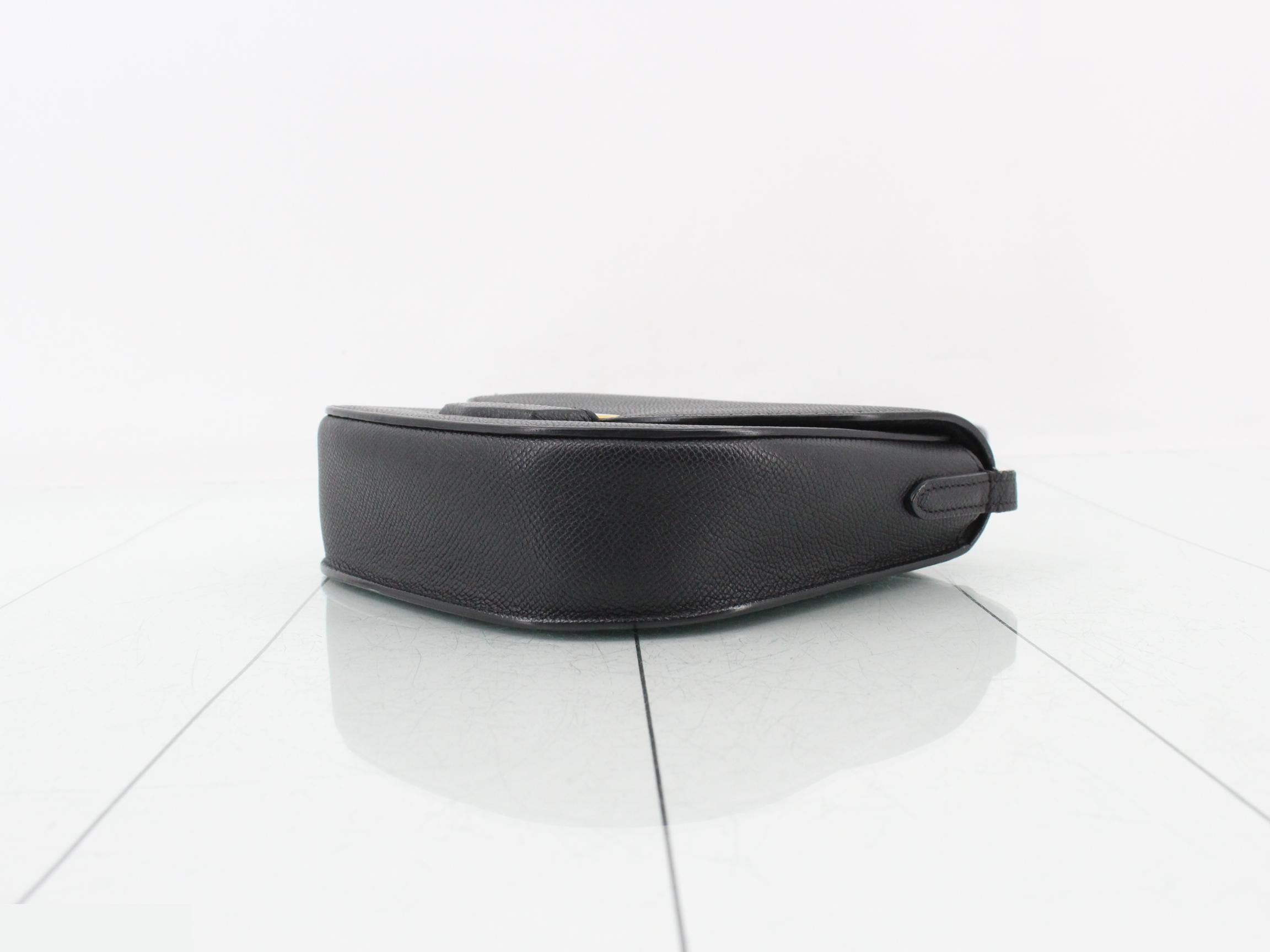 Trotter Small Leather Shoulder Bag, Black — view 6