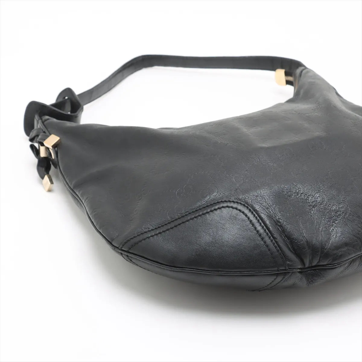 Guccisima leather shoulder bag black 162882 — view 4