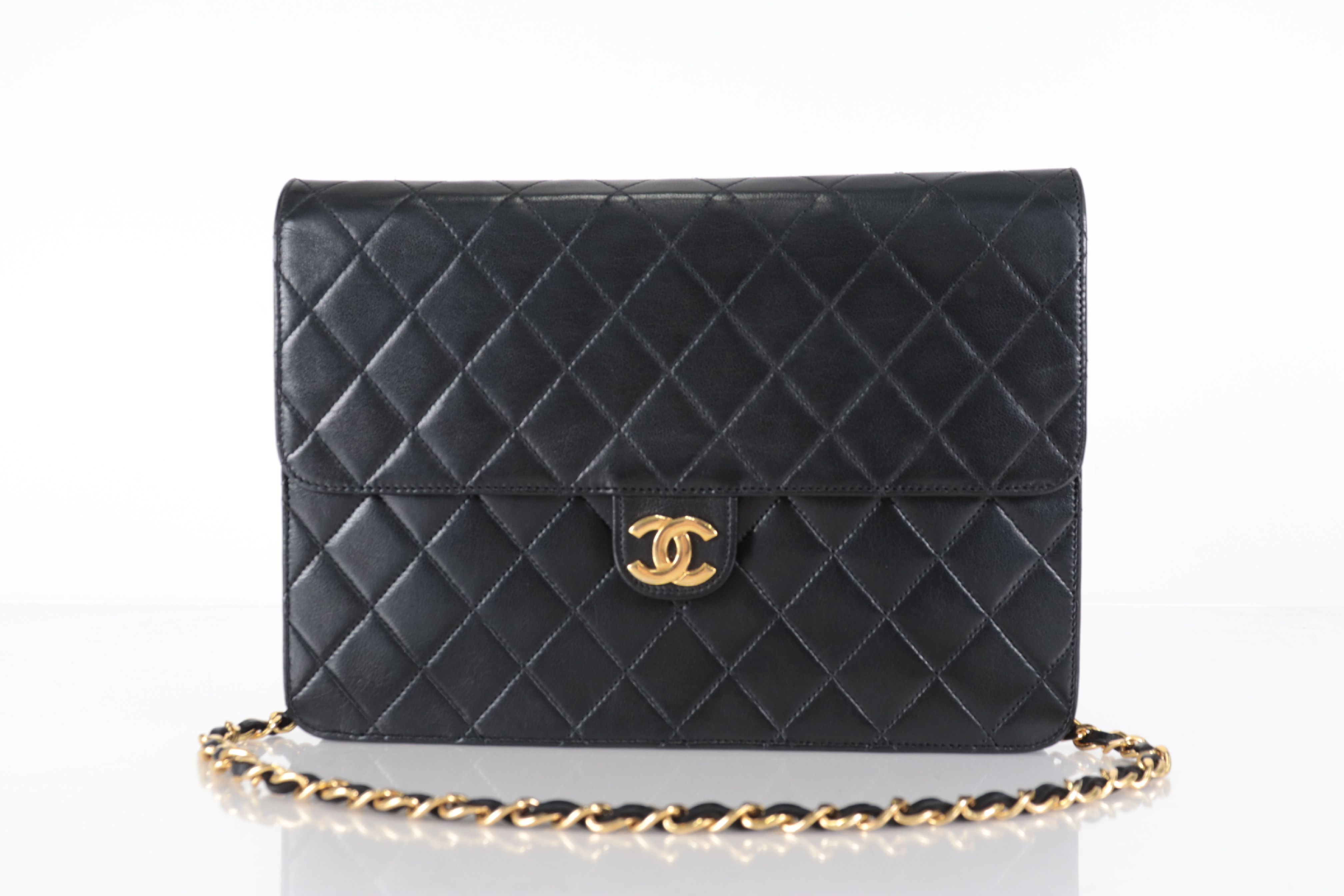 Push-Lock Lambskin Chain Shoulder Bag (Series 8) — view 2