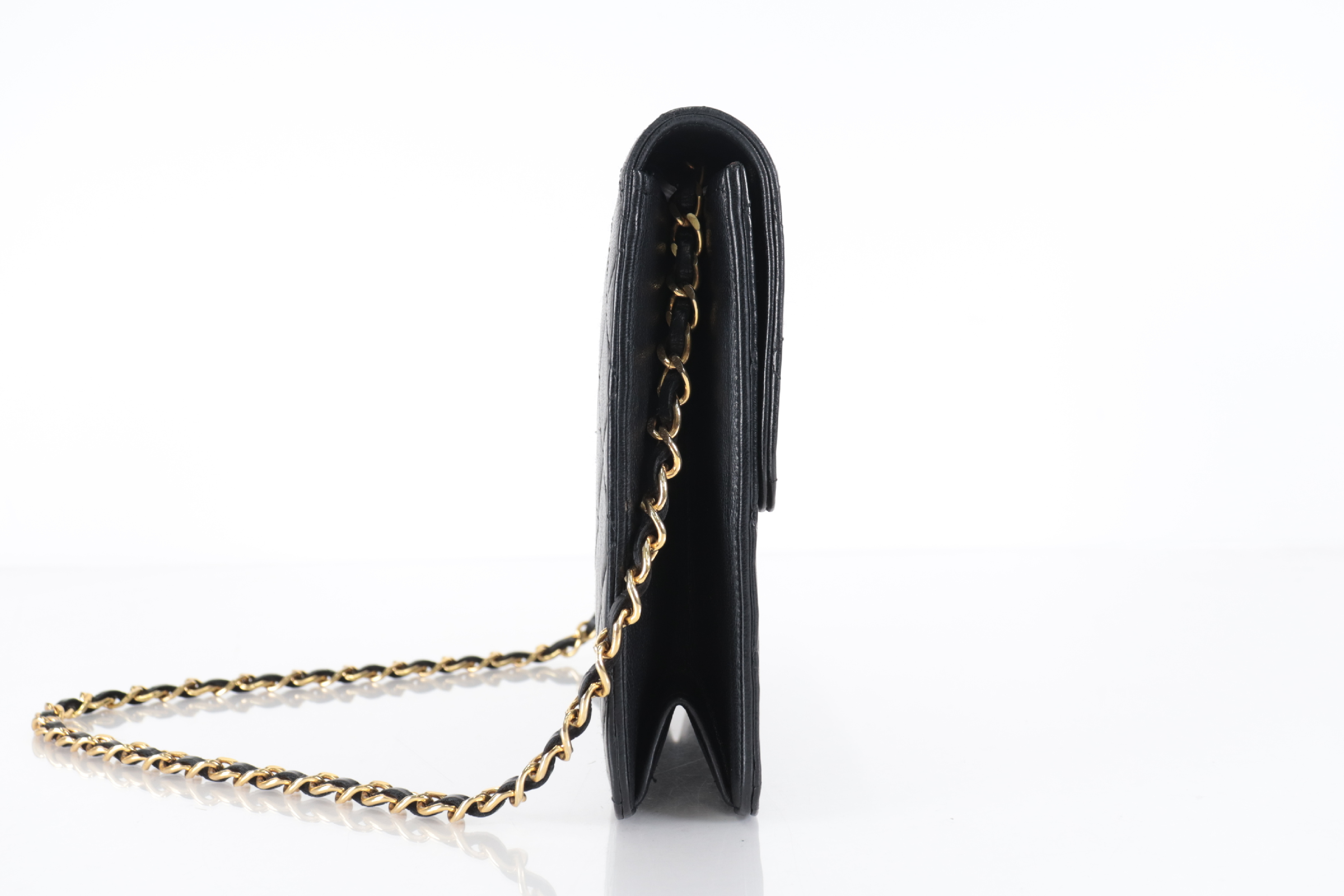 Push-Lock Lambskin Chain Shoulder Bag (Series 8) — view 4