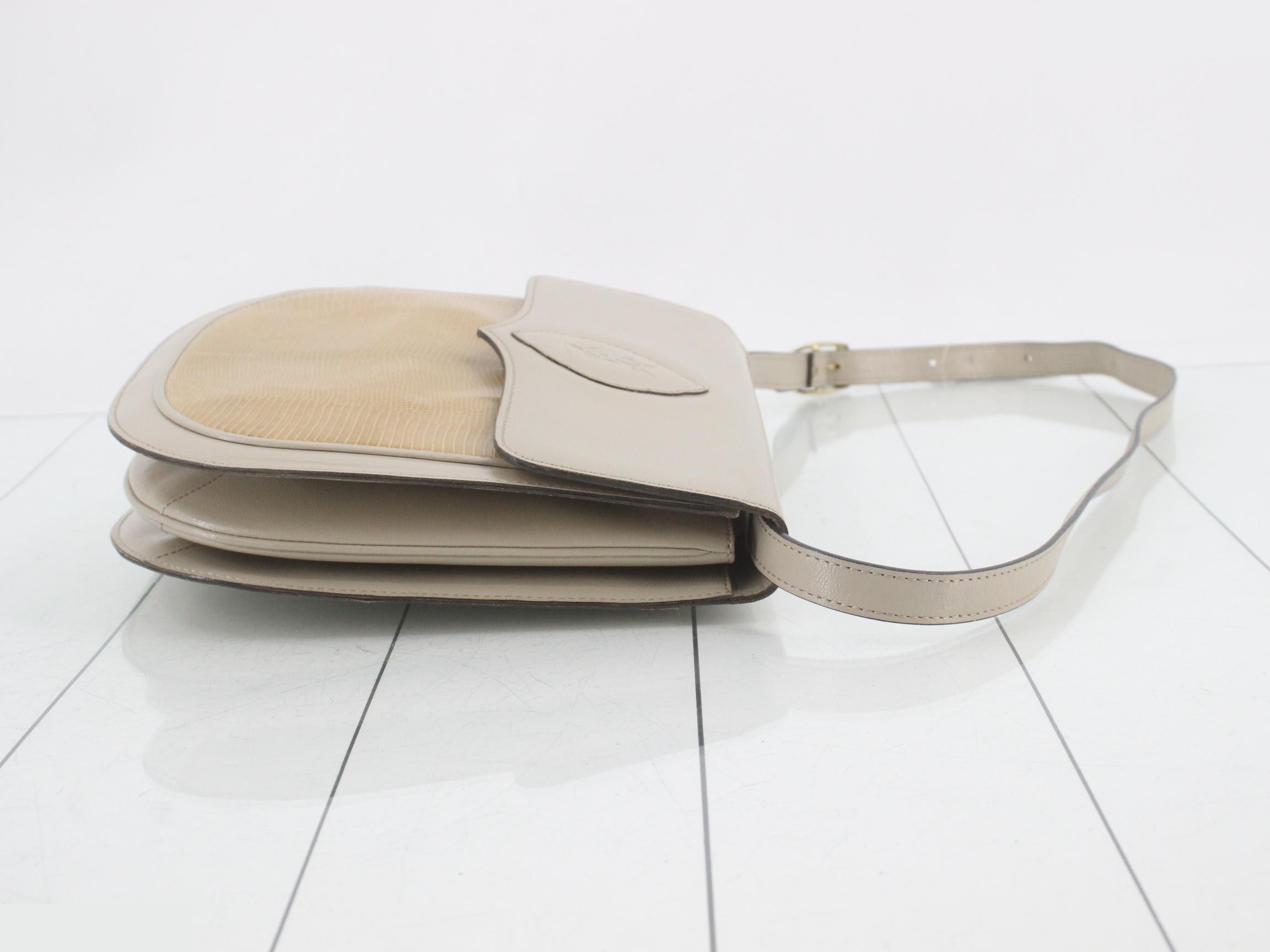 Shoulder bag, leather, beige, python pattern — view 3