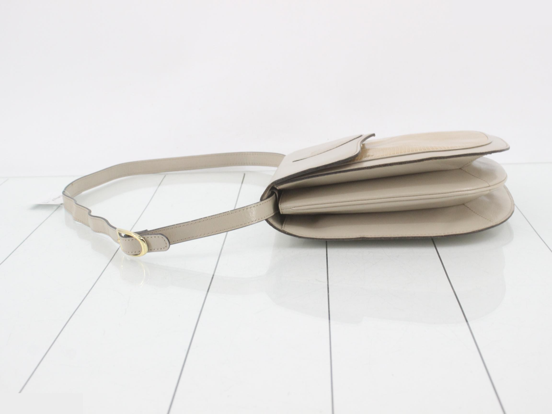 Shoulder bag, leather, beige, python pattern — view 4