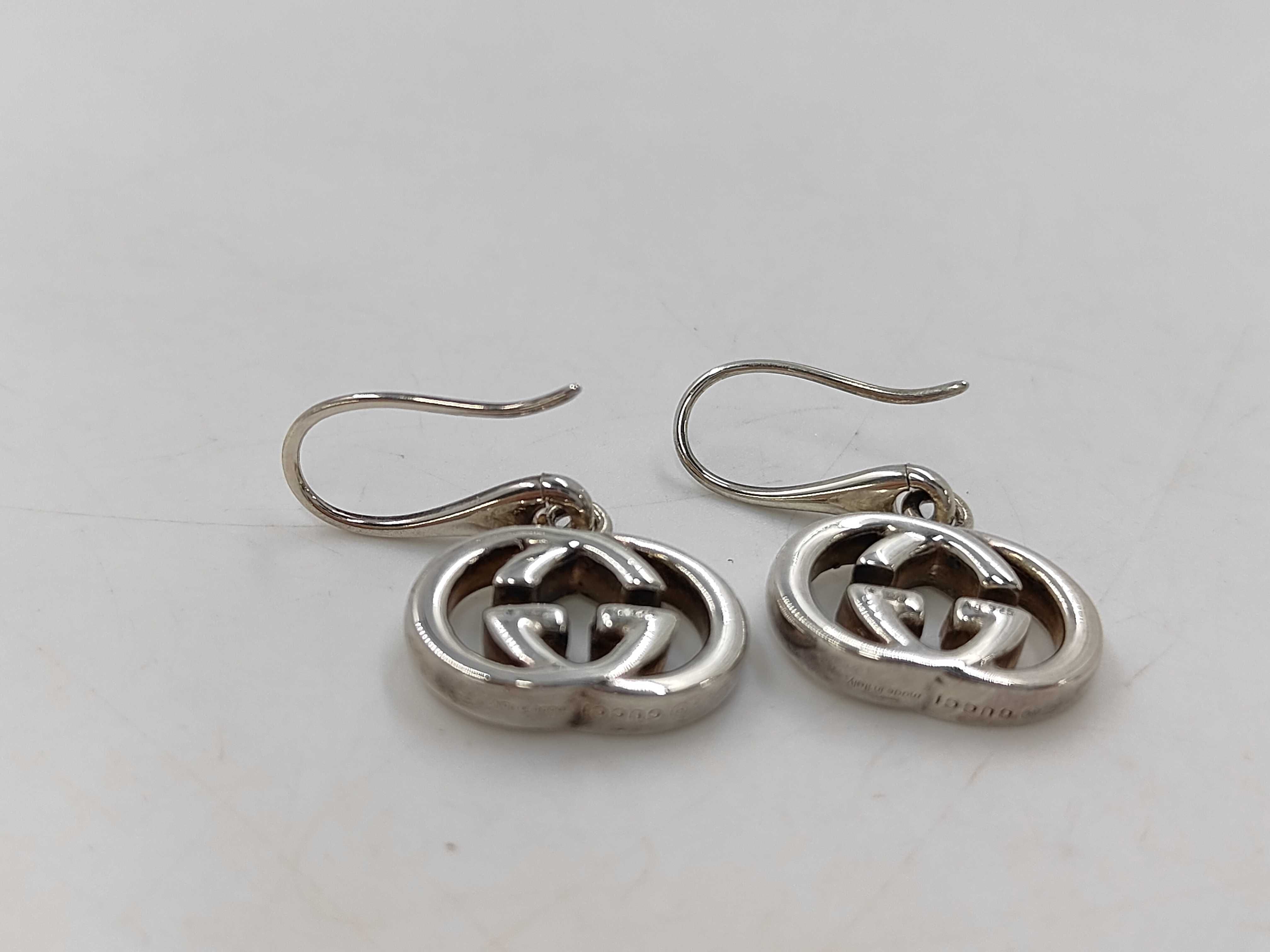 Interlocking G Sterling Silver 925 Earrings — view 3