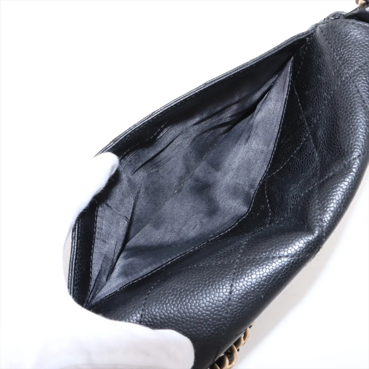 Matelasse caviar skin chain shoulder bag black gold hardware 6497622 6th series — view 9