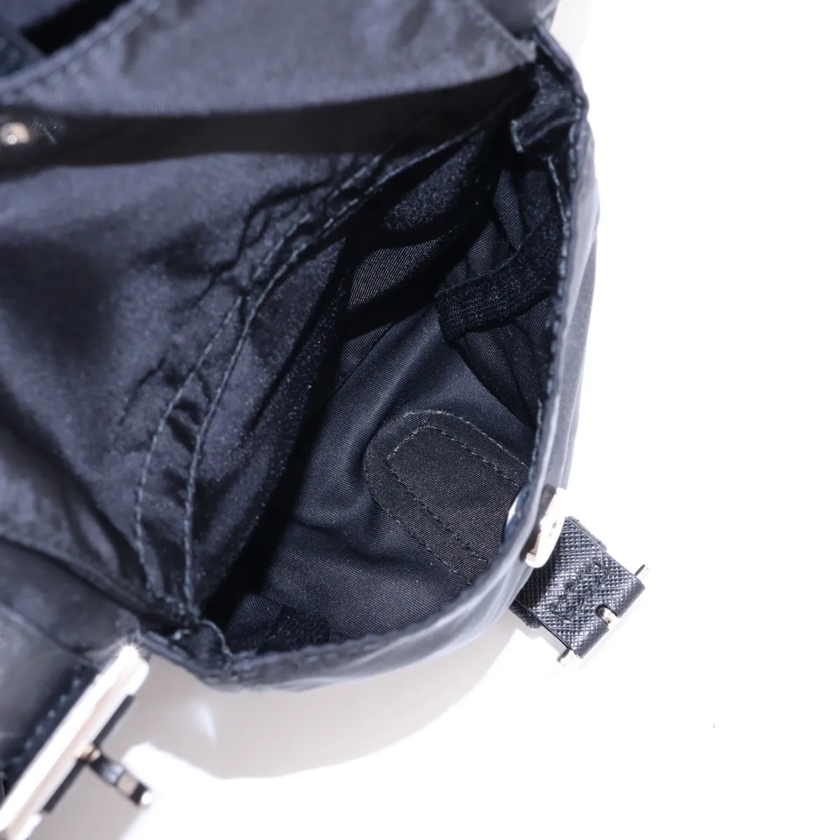 Tessuto Nylon x Leather Backpack/Rucksack, Black 1BZ811 — view 11