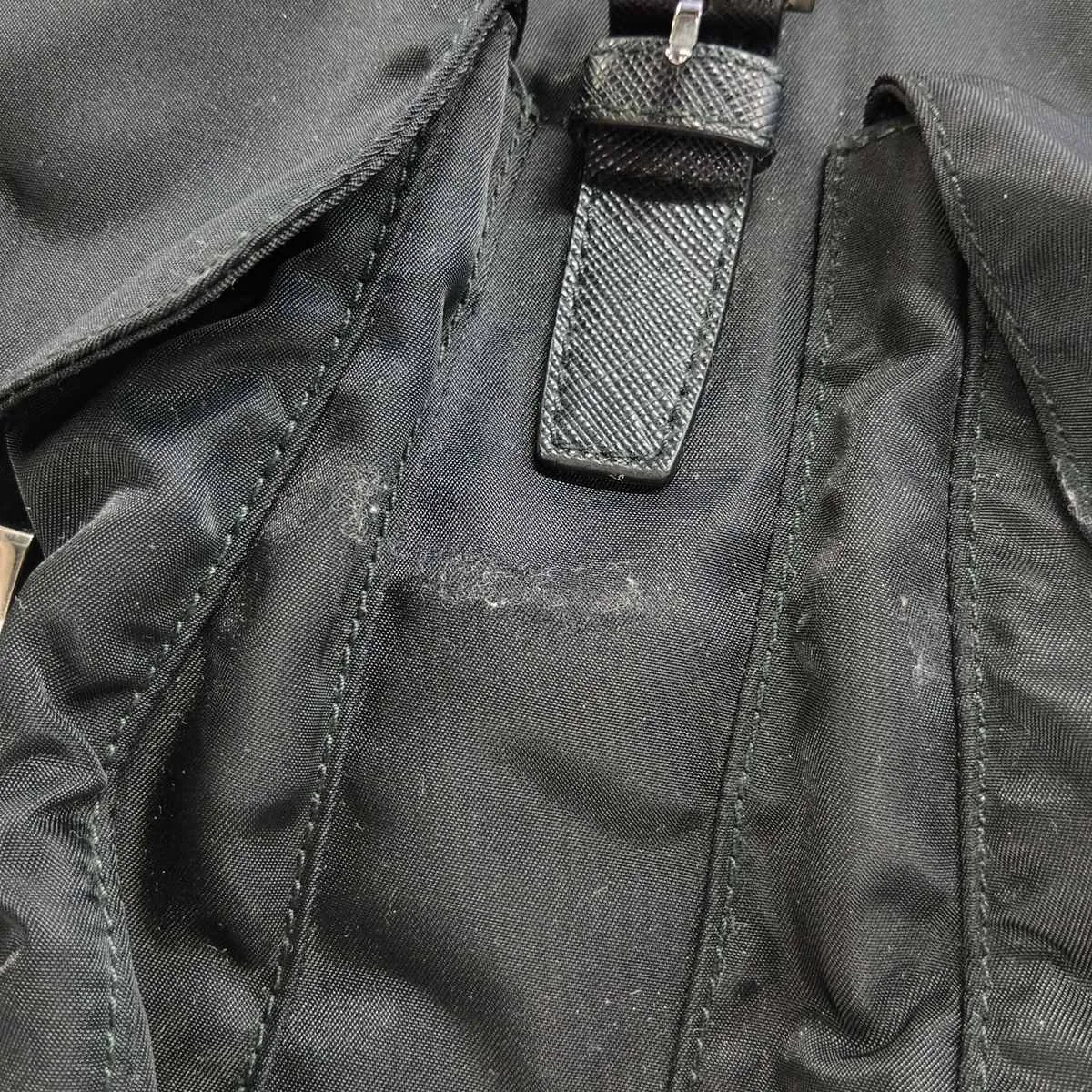 Tessuto Nylon x Leather Backpack/Rucksack, Black 1BZ811 — view 14