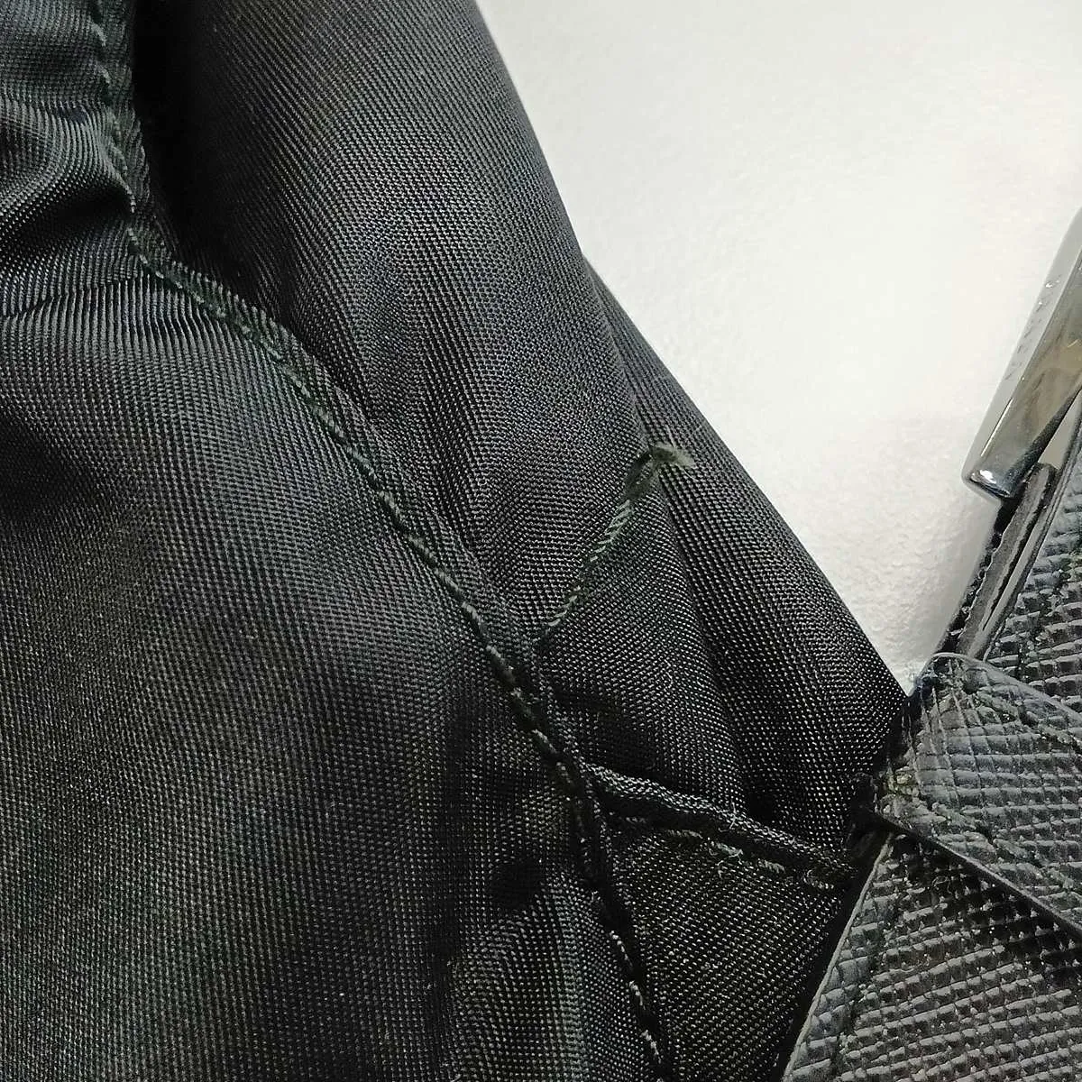 Tessuto Nylon x Leather Backpack/Rucksack, Black 1BZ811 — view 15