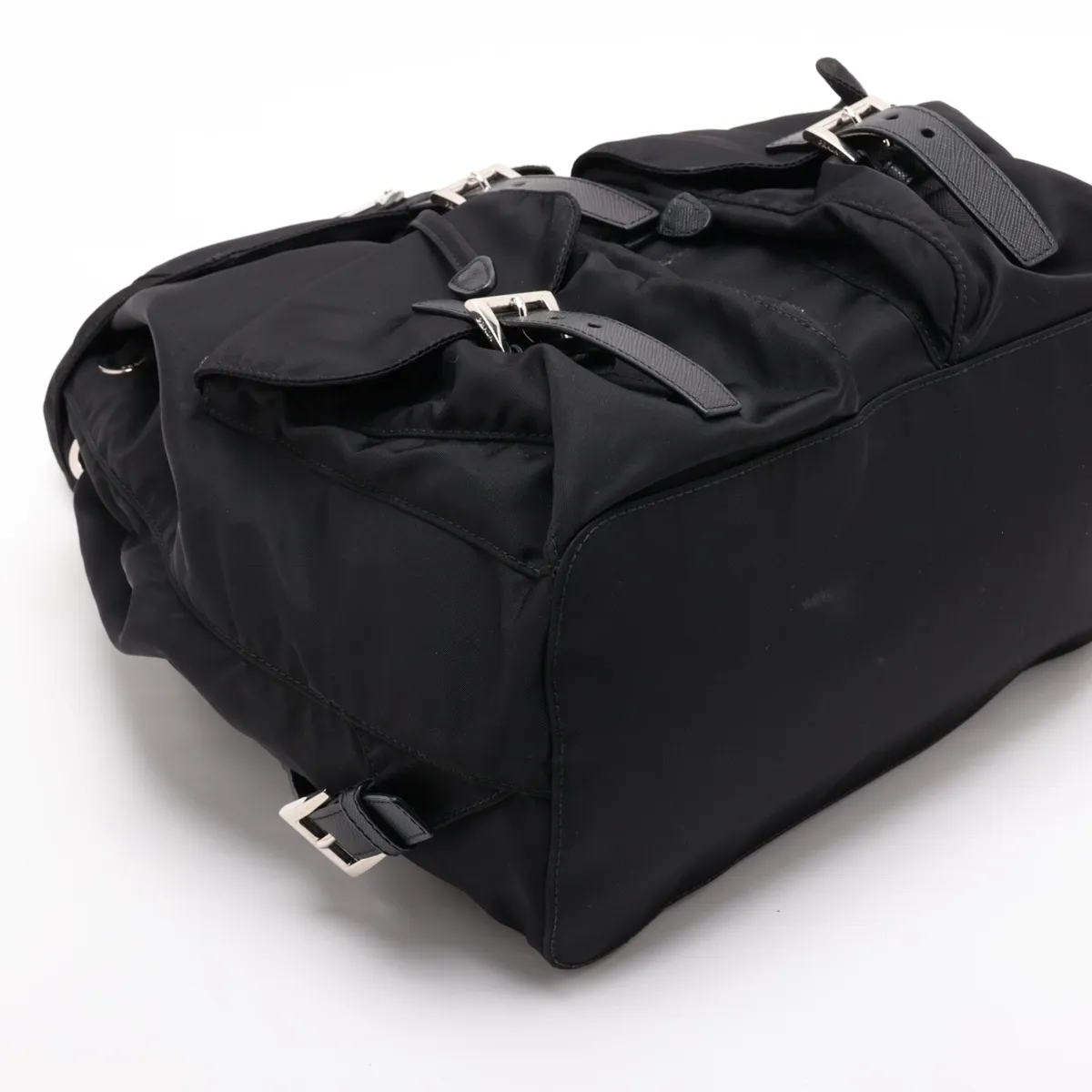 Tessuto Nylon x Leather Backpack/Rucksack, Black 1BZ811 — view 4