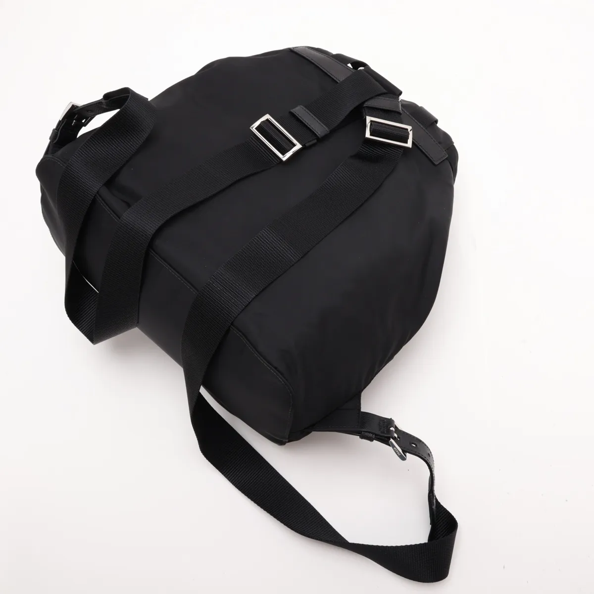 Tessuto Nylon x Leather Backpack/Rucksack, Black 1BZ811 — view 5