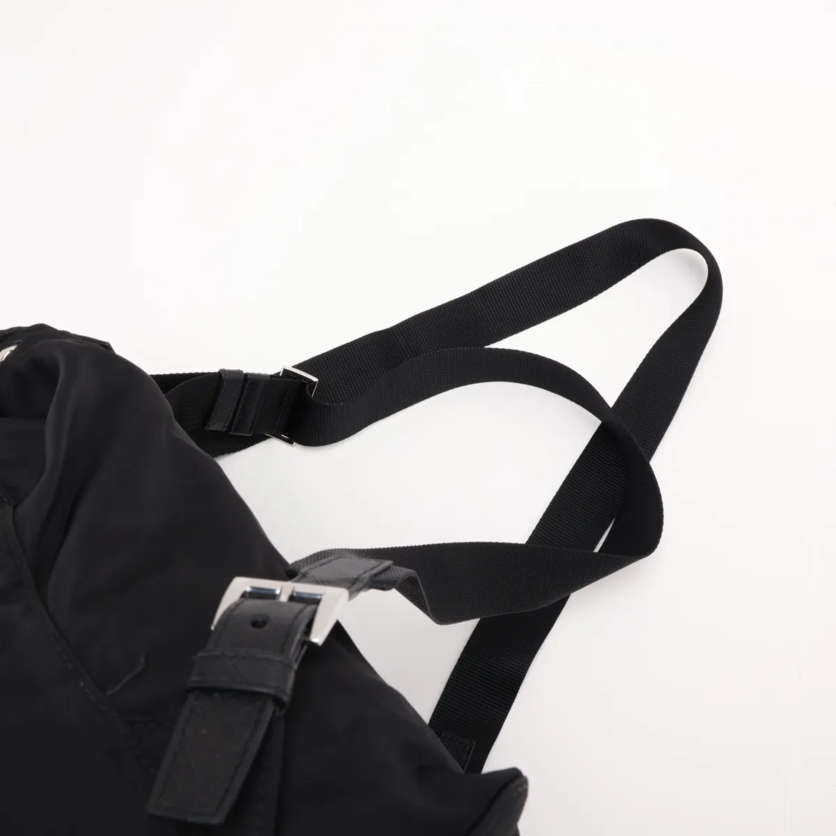 Tessuto Nylon x Leather Backpack/Rucksack, Black 1BZ811 — view 6