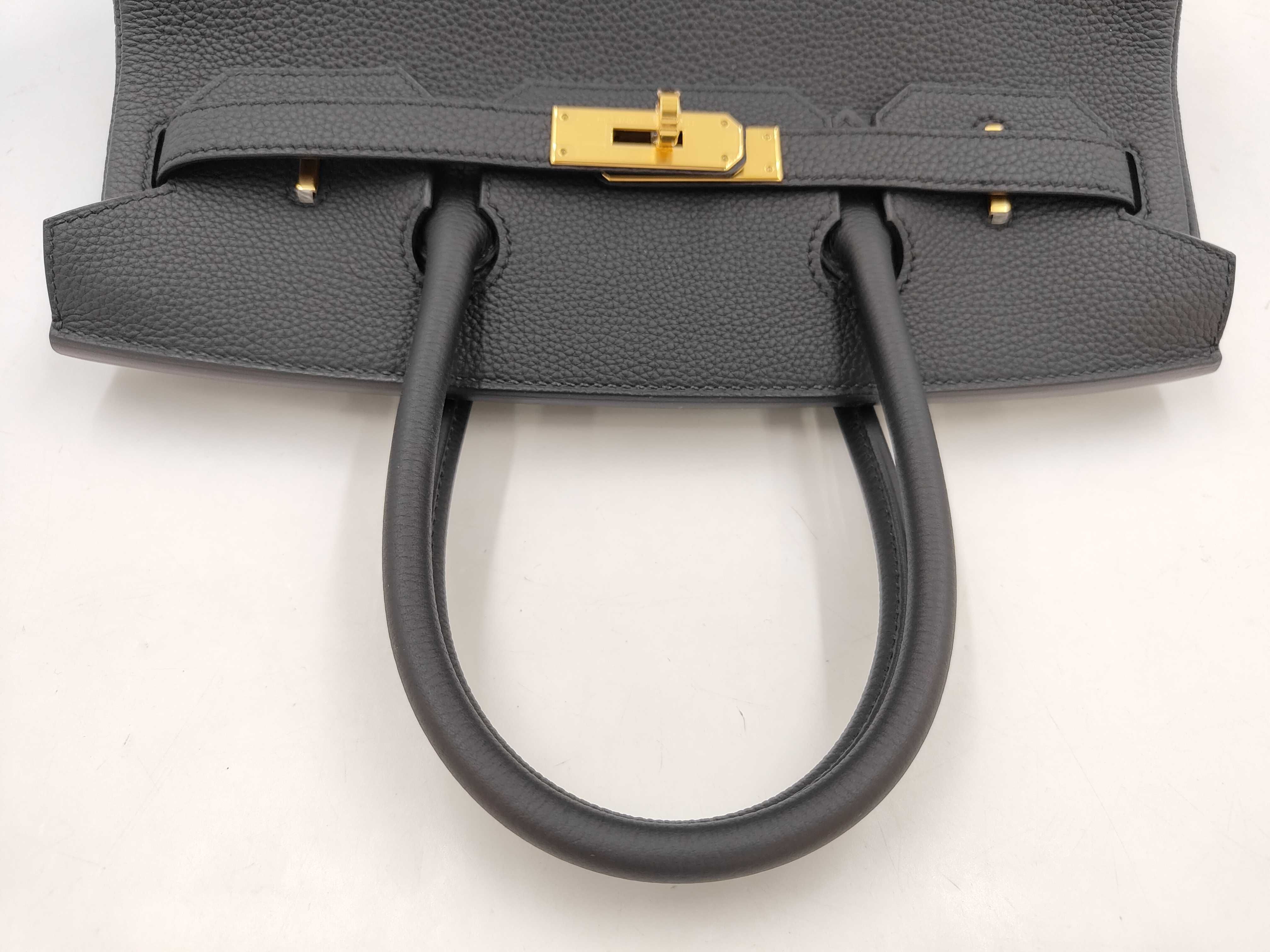 Birkin 30 Togo Leather, Black, Silver Hardware, B Stamp, Handbag — view 5