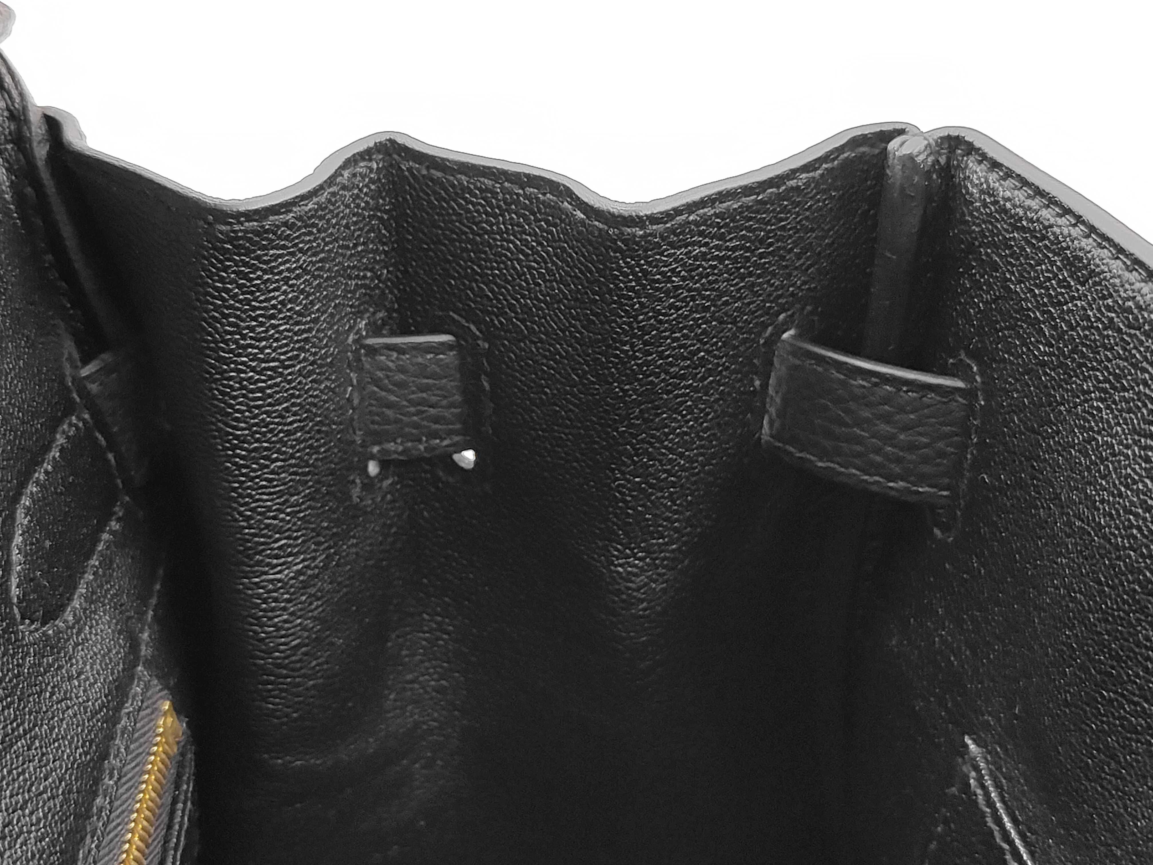 Birkin 30 Togo Leather, Black, Silver Hardware, B Stamp, Handbag — view 8