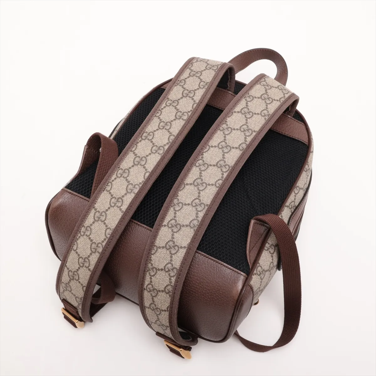 GG Supreme PVC x Leather Backpack/Rucksack, Beige x Brown, 547965 — view 5