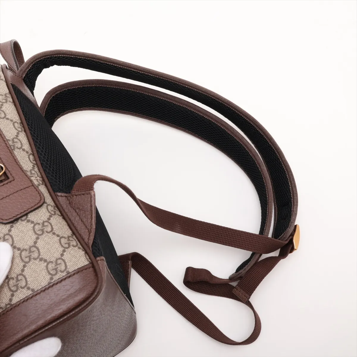 GG Supreme PVC x Leather Backpack/Rucksack, Beige x Brown, 547965 — view 6