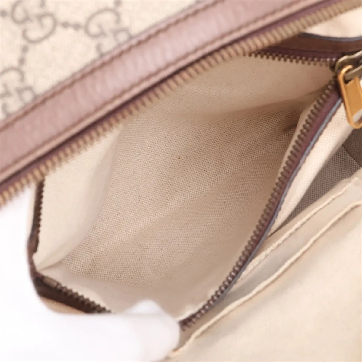 GG Supreme PVC x Leather Backpack/Rucksack, Beige x Brown, 547965 — view 8