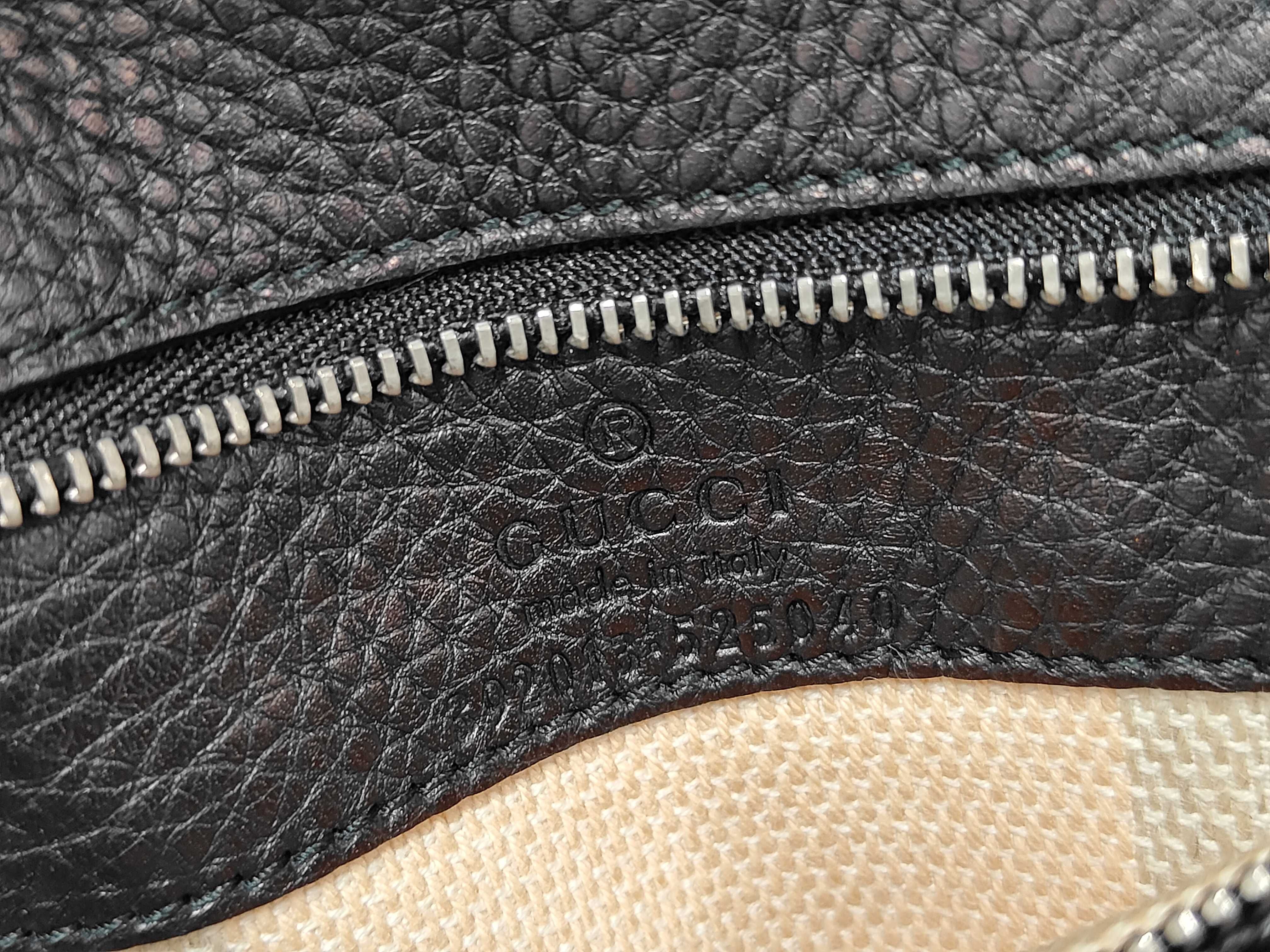 Medium Bamboo Daily Top Handle Bag in Black Grained Calfskin Leather with Silver Hardware — view 11