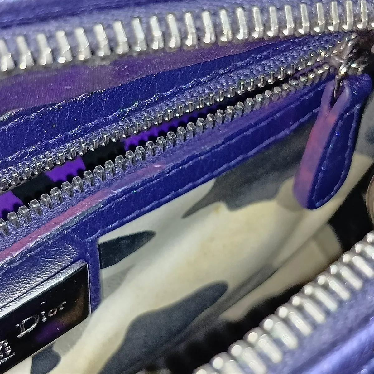 Cannage Lady Dior Leather x Patent Leather 2-Way Handbag Purple x Brown — view 11