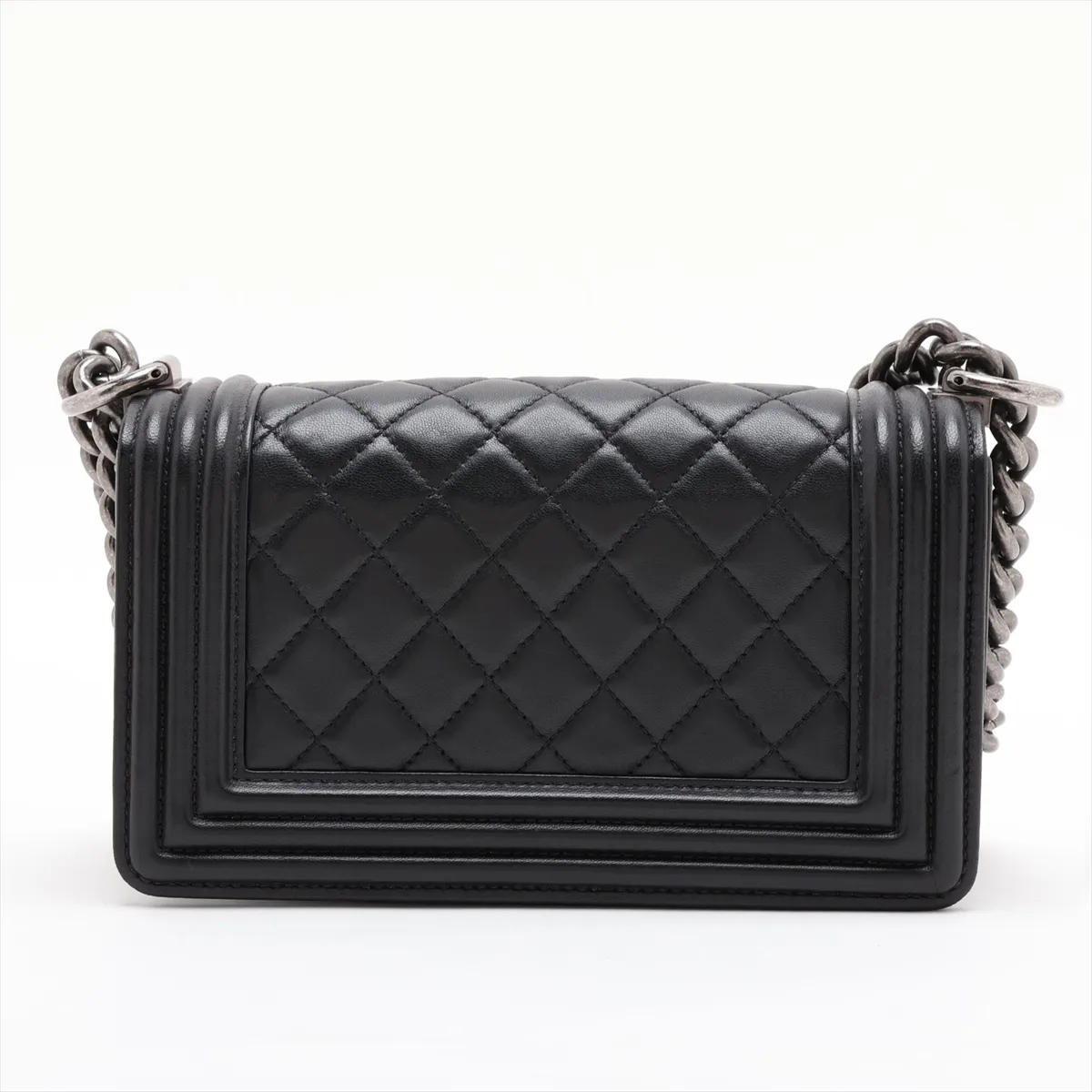Boy Chanel 20 Small Lambskin Chain Shoulder Bag, Black with Gunmetal Hardware, 23210992, Serial Number 23, A67085 — view 2