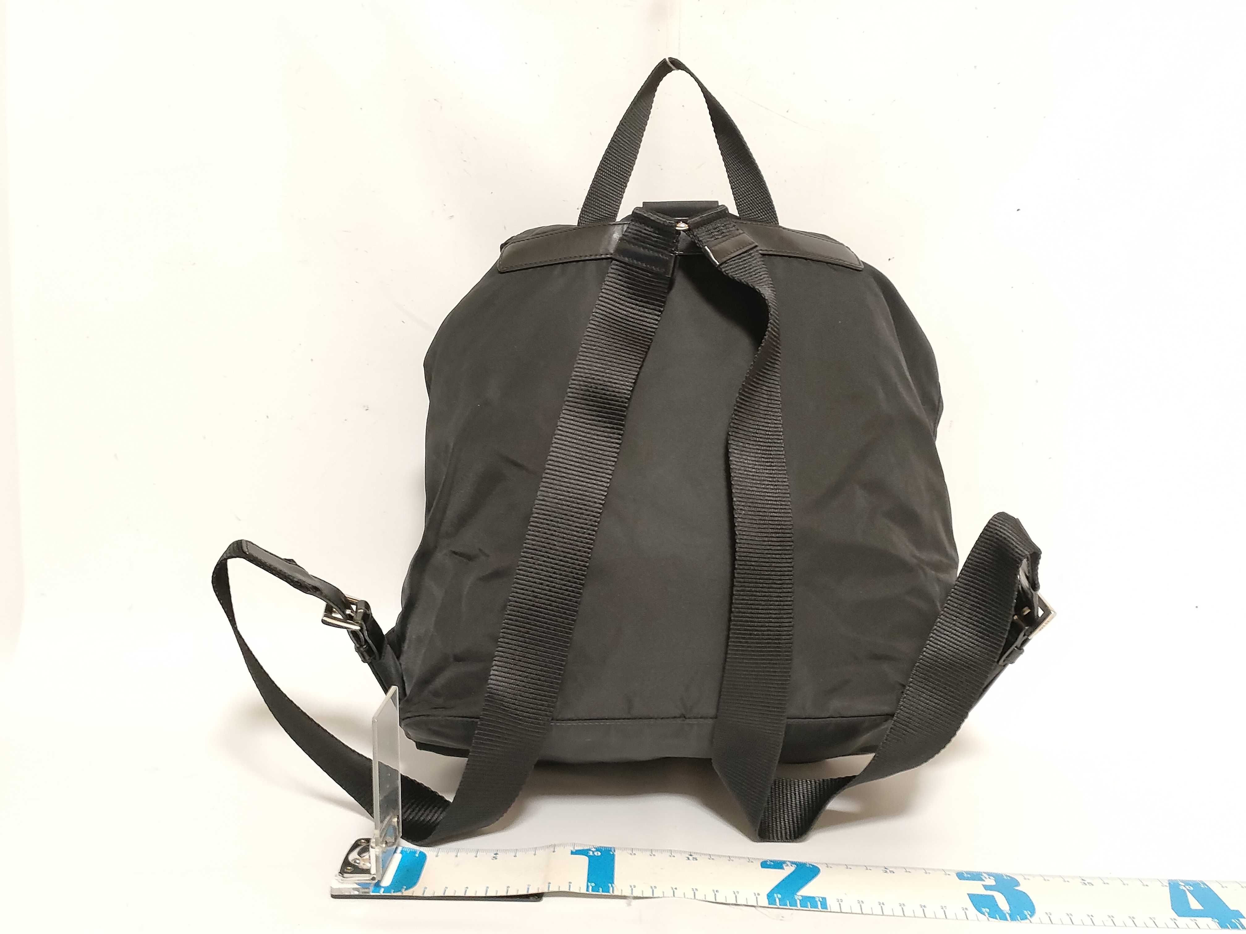 Nylon KR-Tessuto Nylon x Leather Backpack/Rucksack Black BZ2811 — view 2