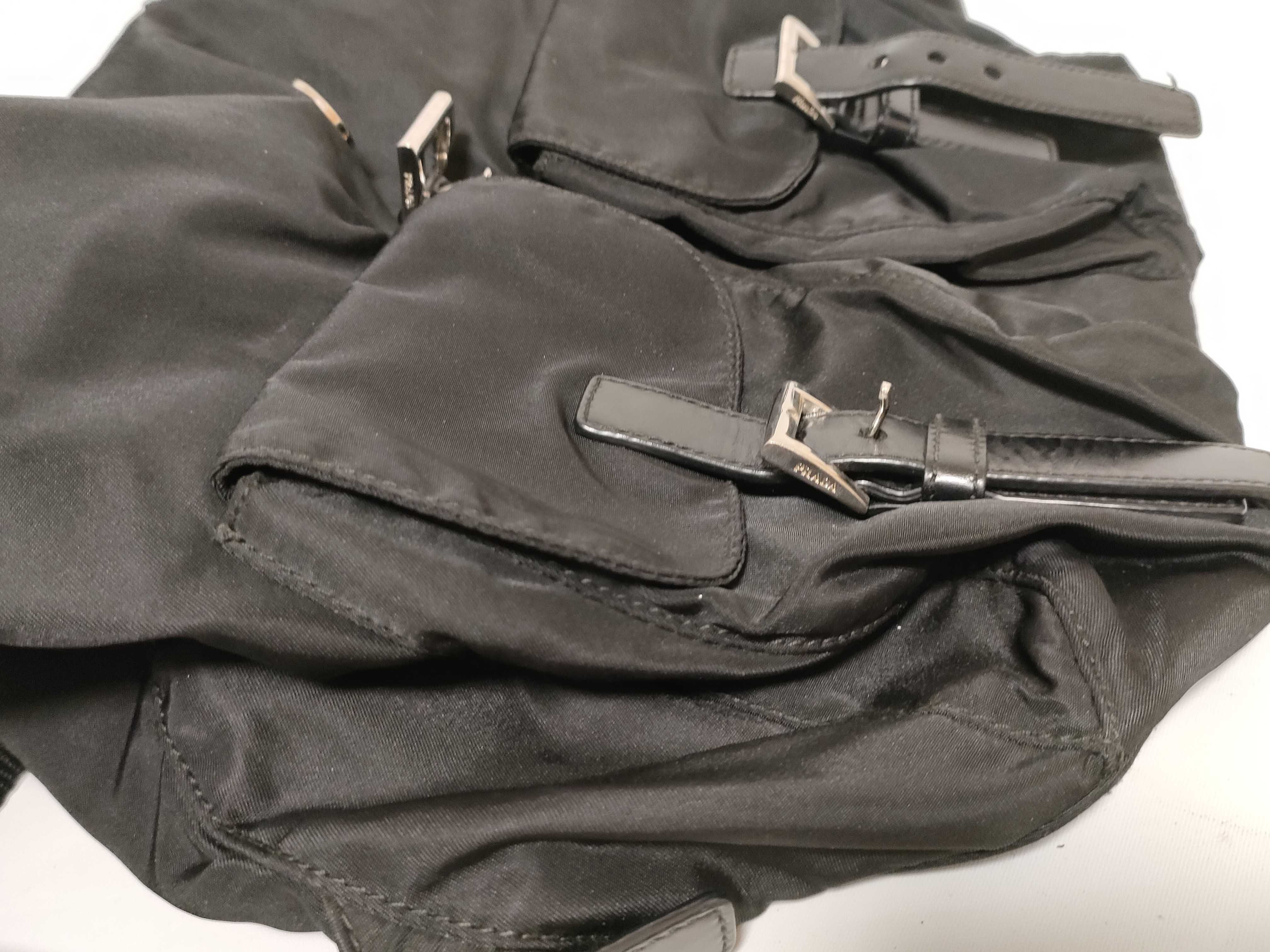 Nylon KR-Tessuto Nylon x Leather Backpack/Rucksack Black BZ2811 — view 13