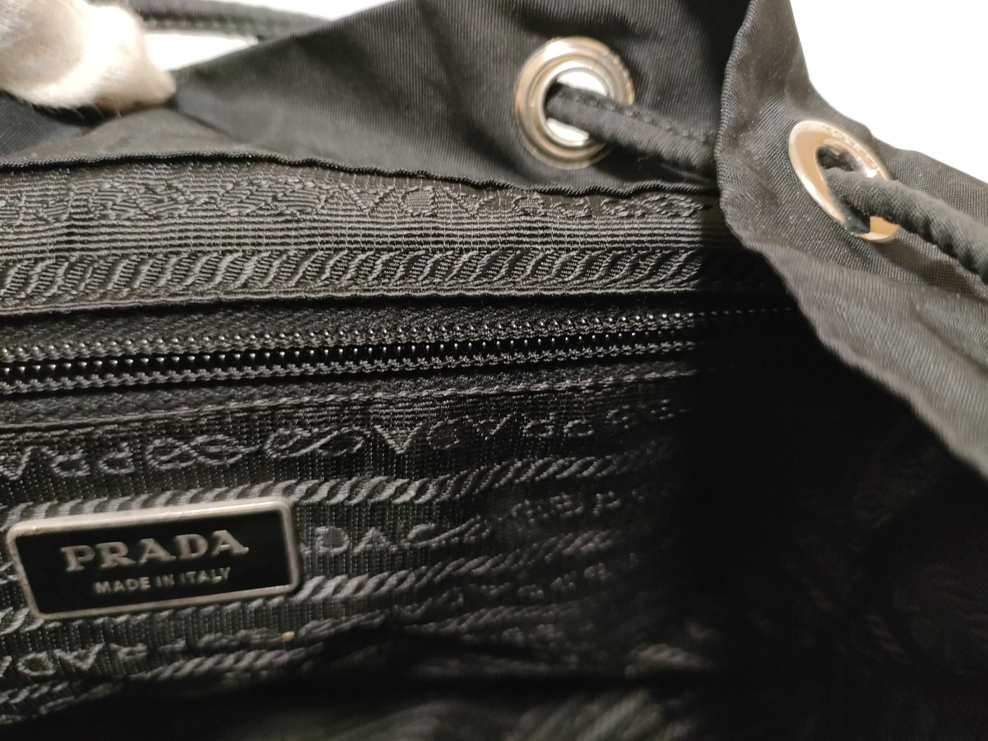 Nylon KR-Tessuto Nylon x Leather Backpack/Rucksack Black BZ2811 — view 6
