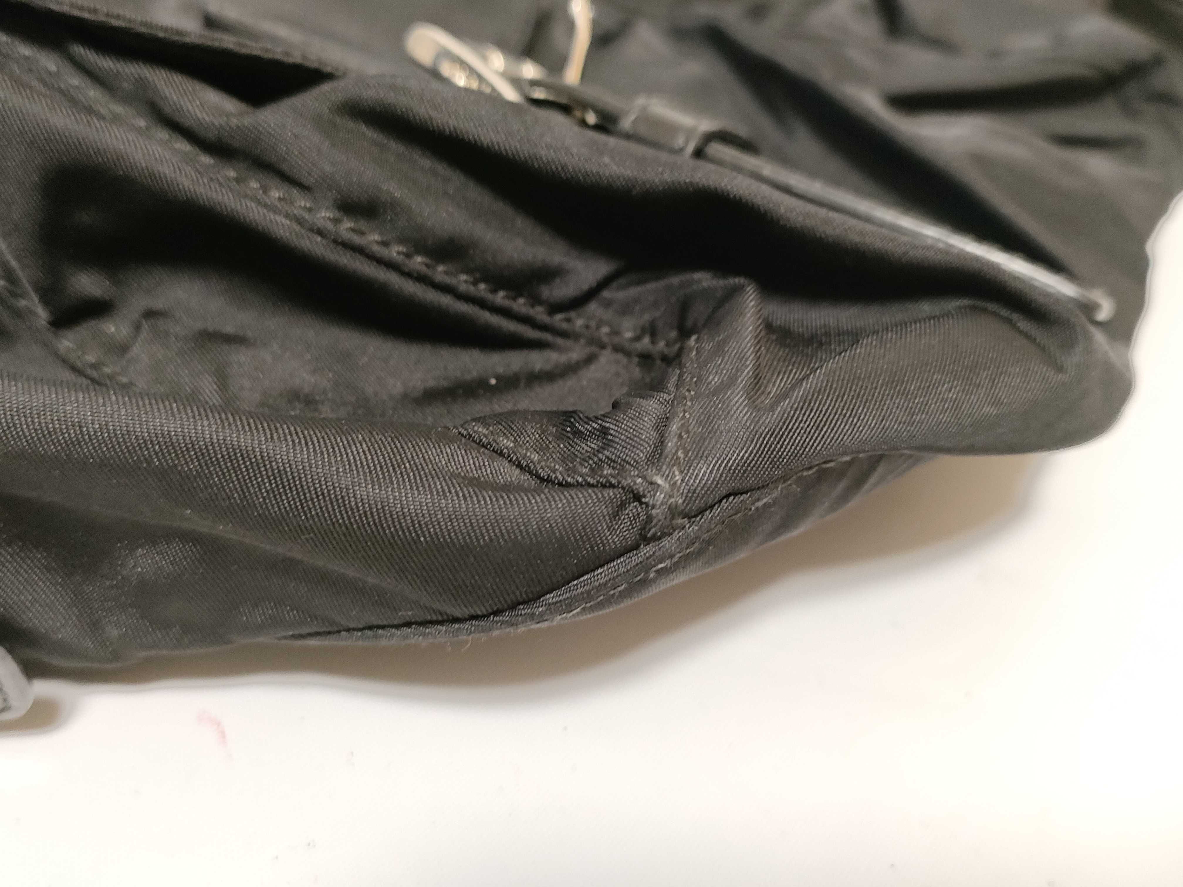 Nylon KR-Tessuto Nylon x Leather Backpack/Rucksack Black BZ2811 — view 7