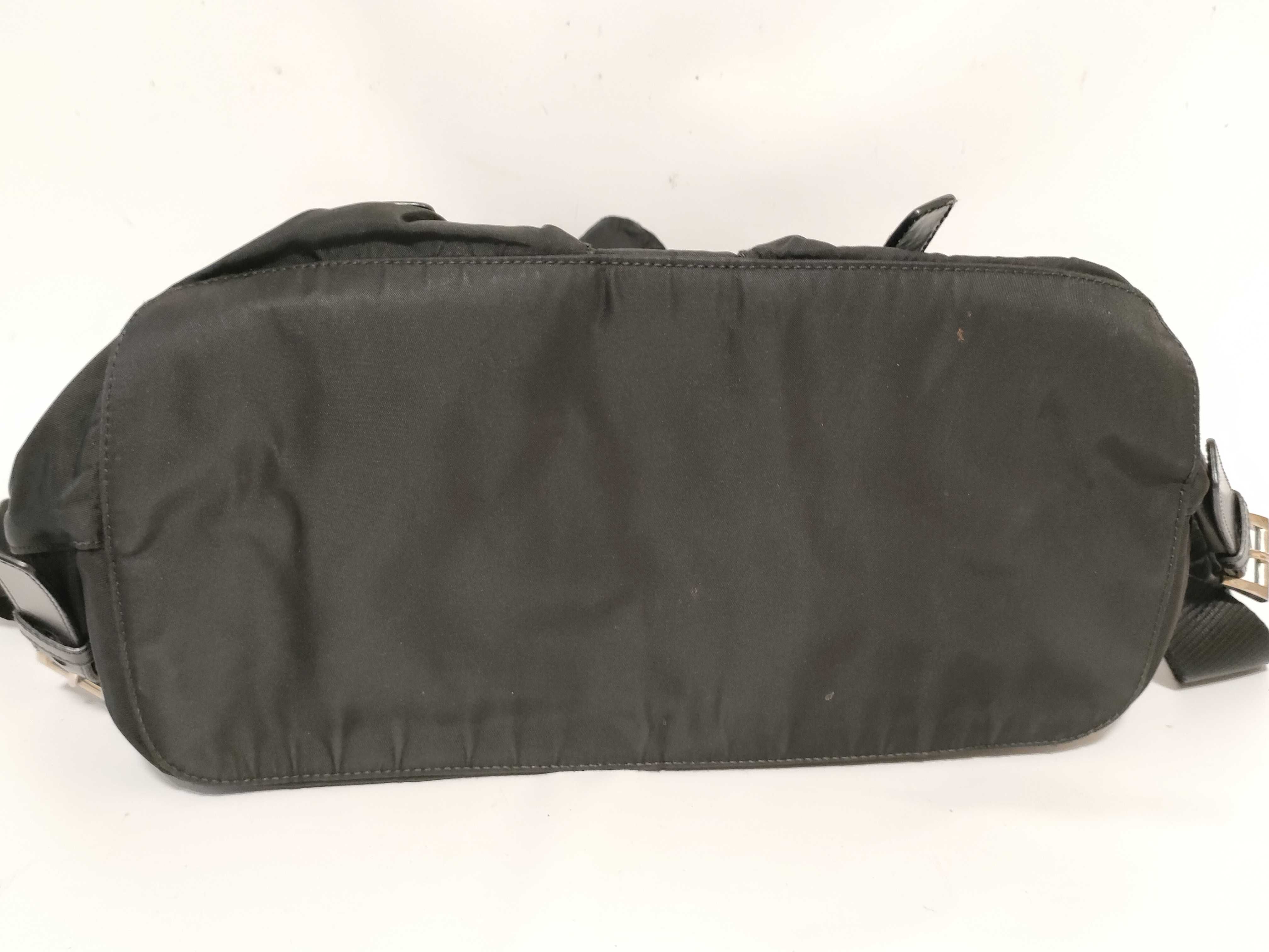 Nylon KR-Tessuto Nylon x Leather Backpack/Rucksack Black BZ2811 — view 8