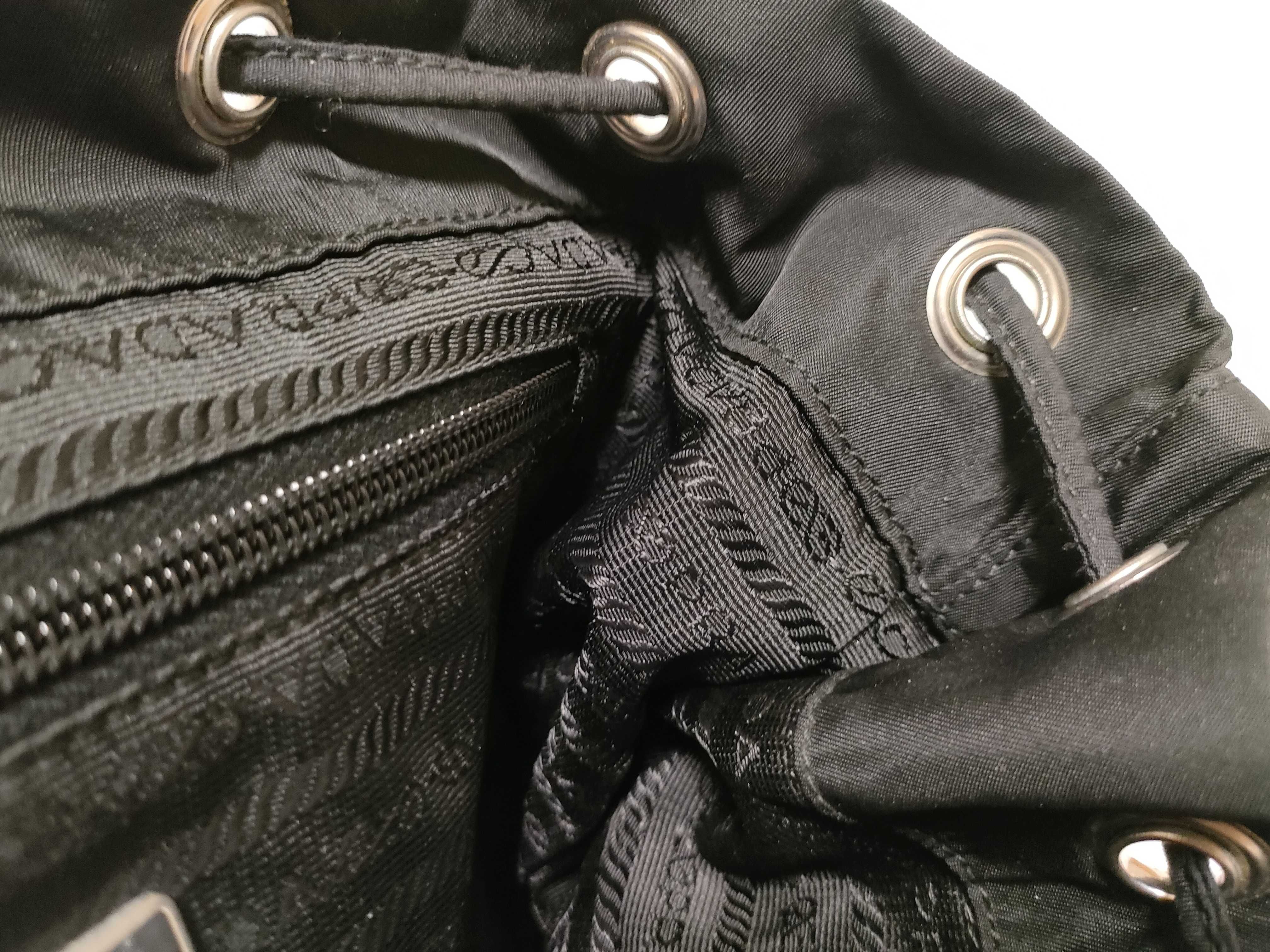Nylon KR-Tessuto Nylon x Leather Backpack/Rucksack Black BZ2811 — view 9