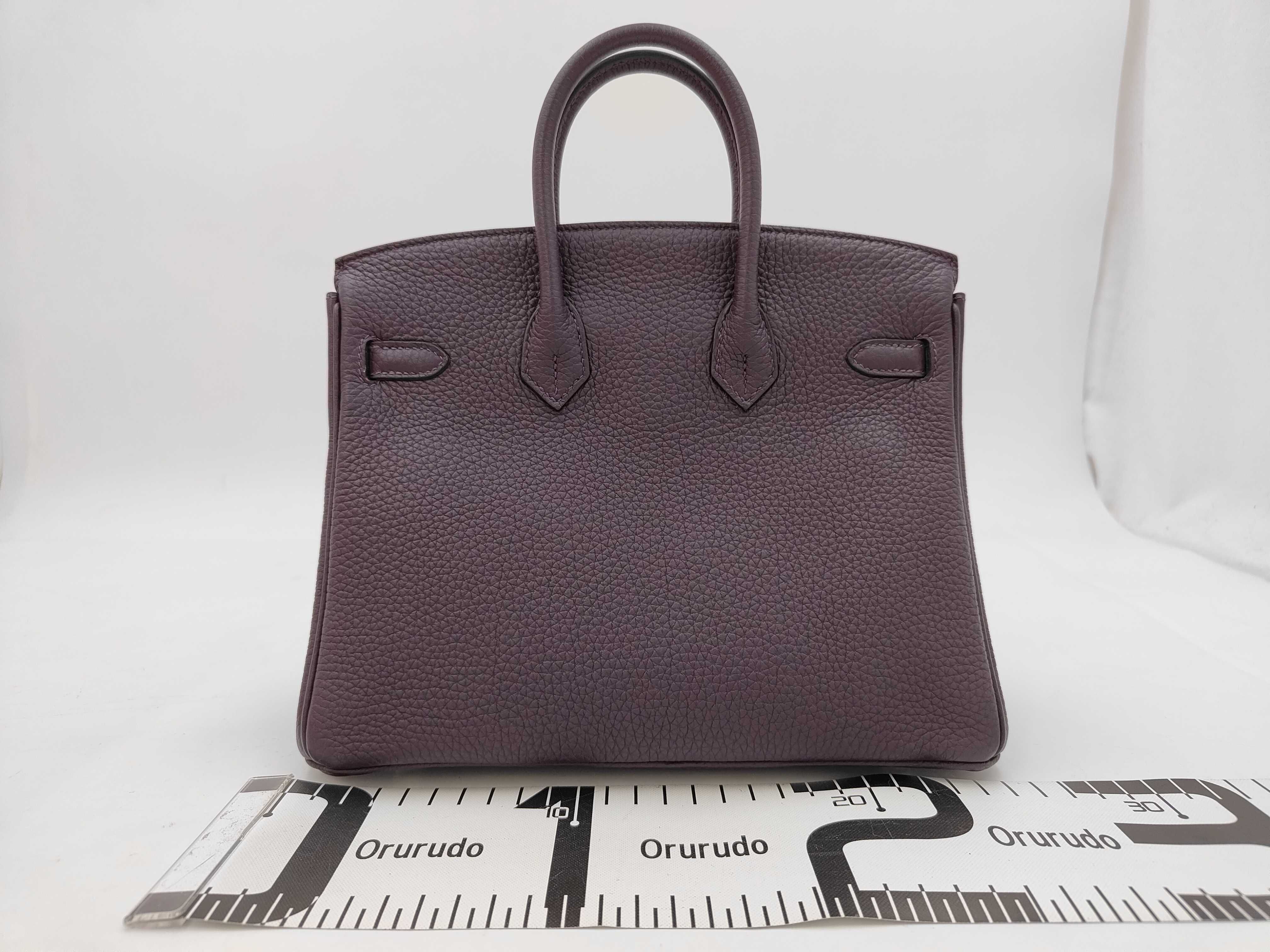Birkin 25 Togo Raisin Silver Hardware D Stamp Handbag — view 2