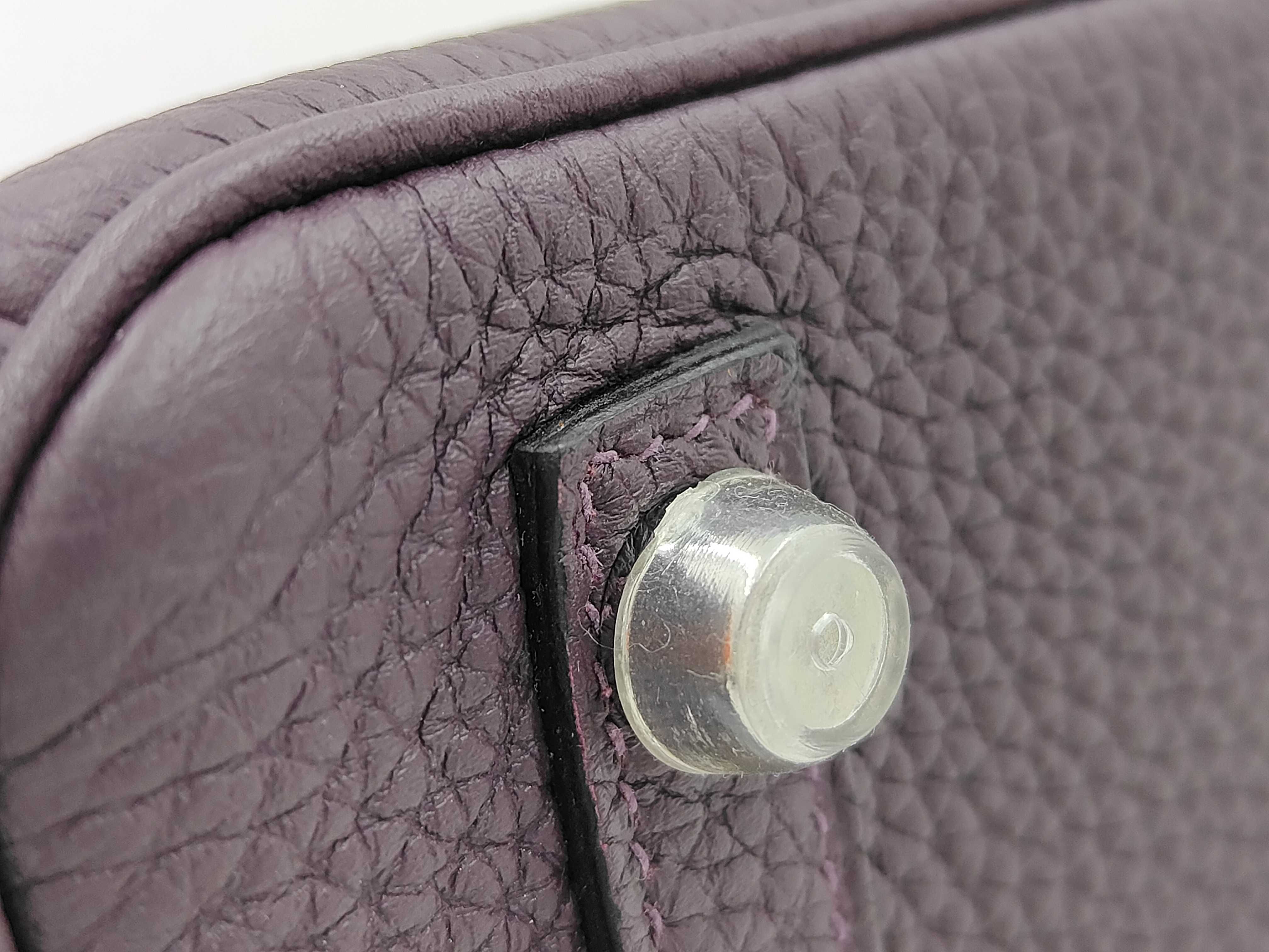 Birkin 25 Togo Raisin Silver Hardware D Stamp Handbag — view 4