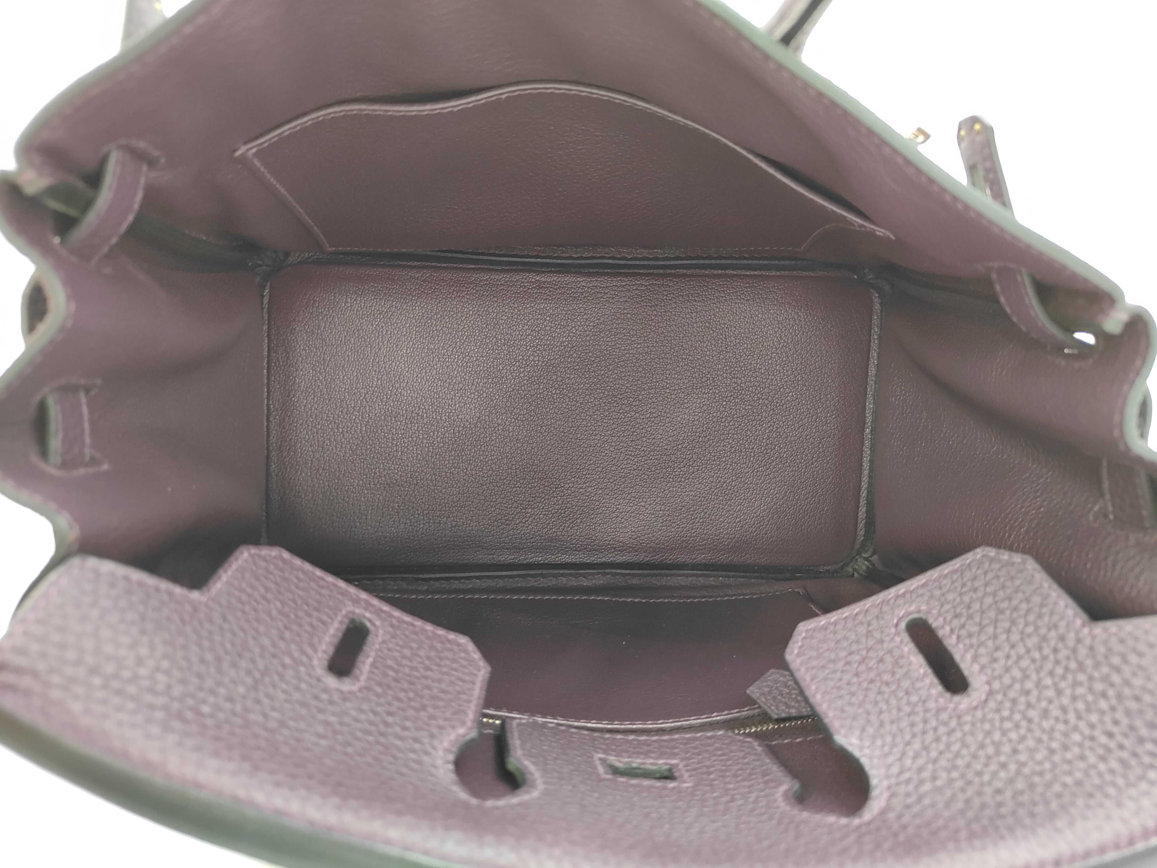 Birkin 25 Togo Raisin Silver Hardware D Stamp Handbag — view 9