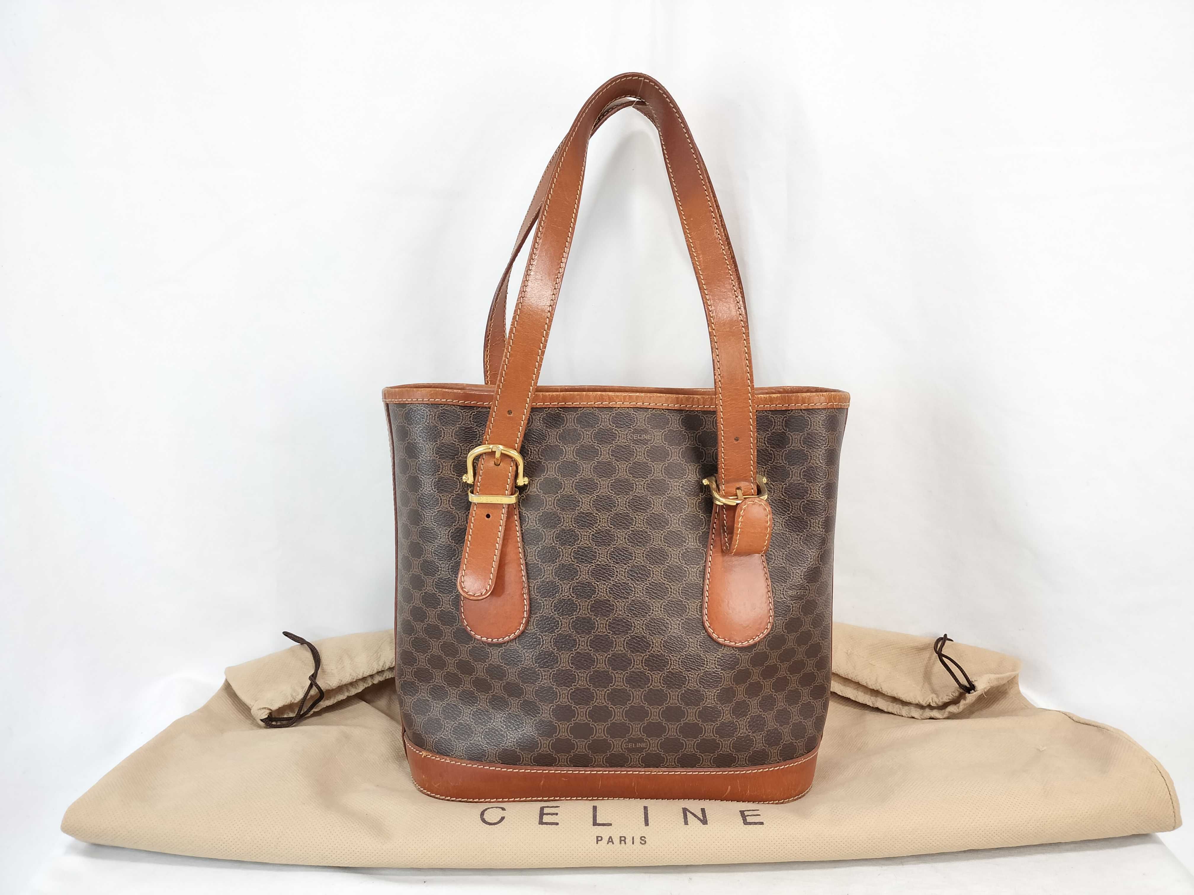 Macadam Pattern Bucket Tote Shoulder Bag