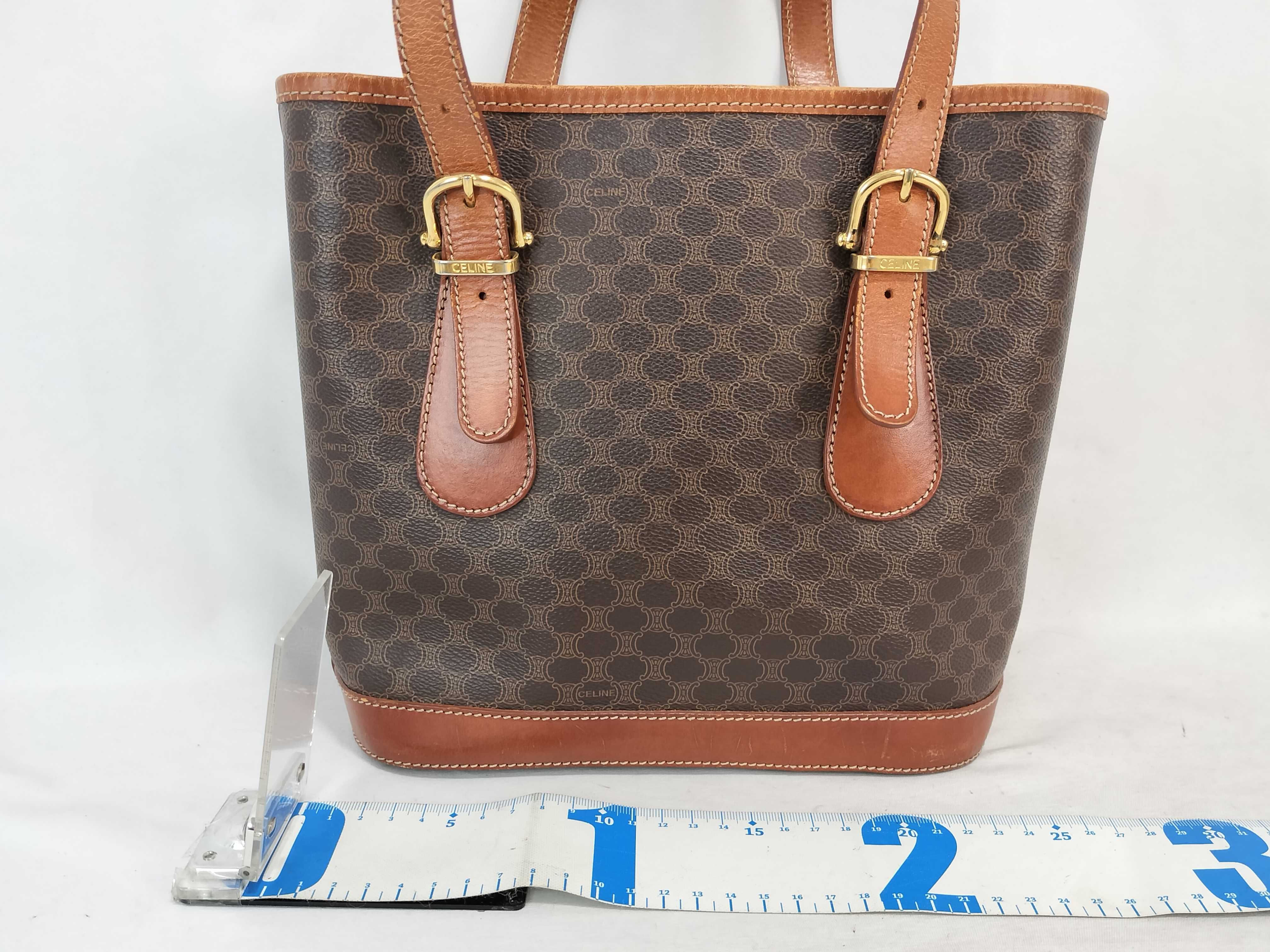 Macadam Pattern Bucket Tote Shoulder Bag — view 2