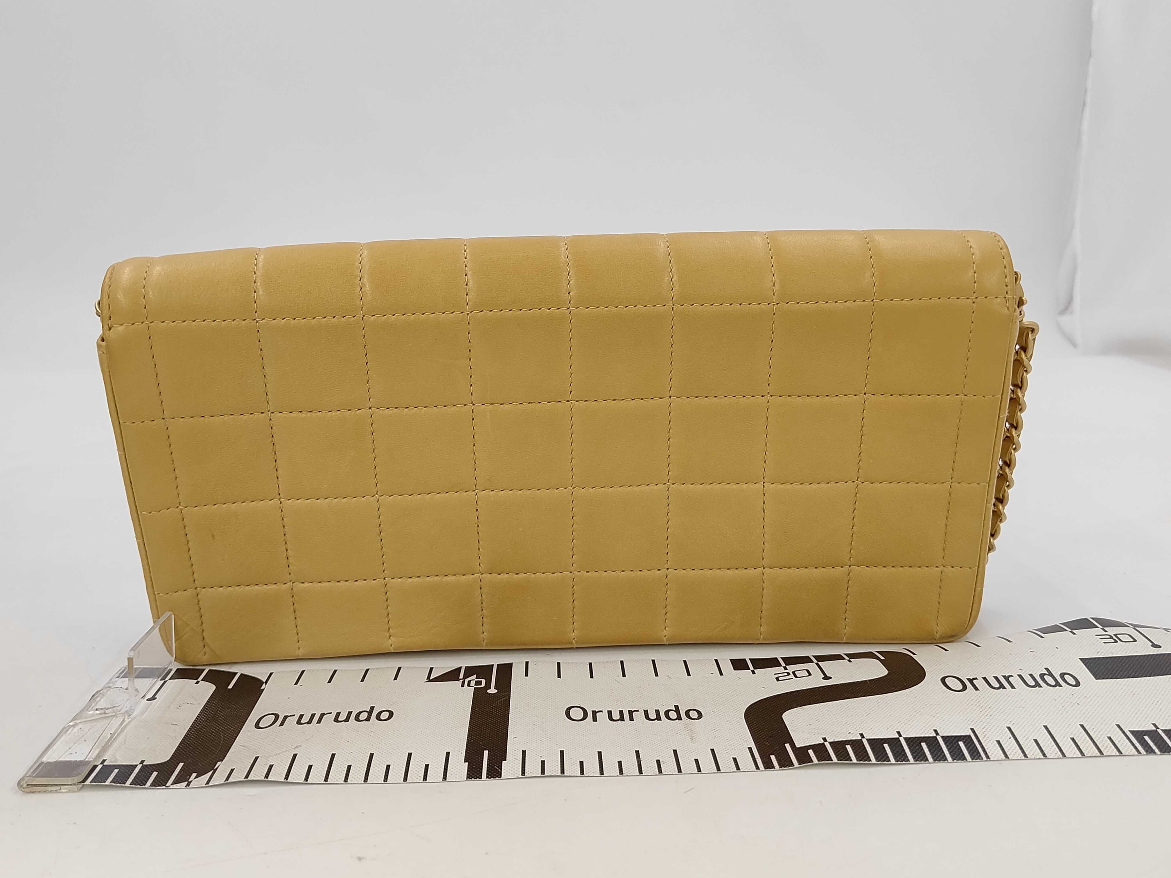 Chocolate Bar Lambskin Chain Shoulder Bag with Gold Hardware — view 2