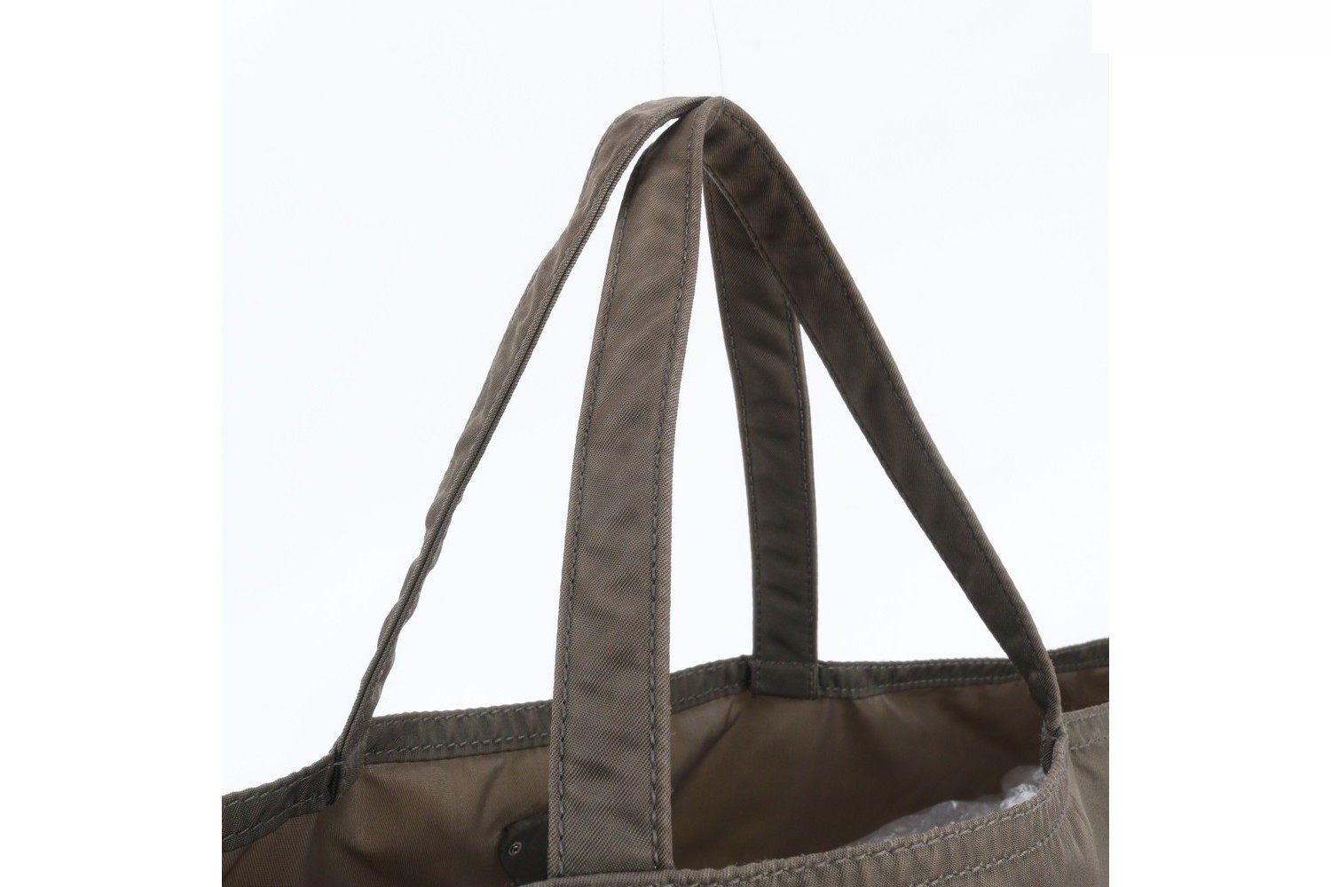 Tessuto Nylon Robot Patchwork Leather Tote Bag — view 2