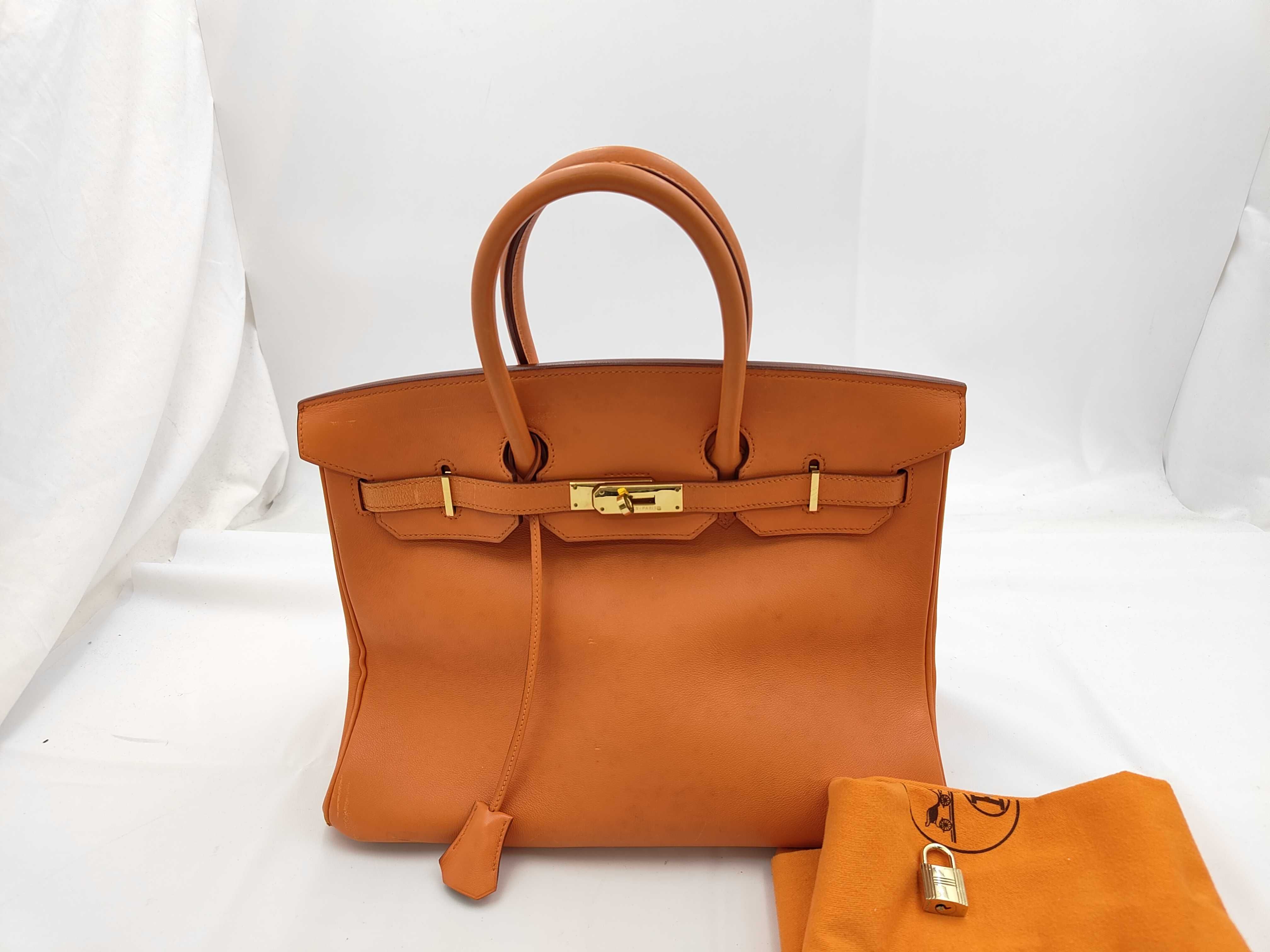 Birkin 35 Retourne Veau Gulliver 28C B stamp handbag