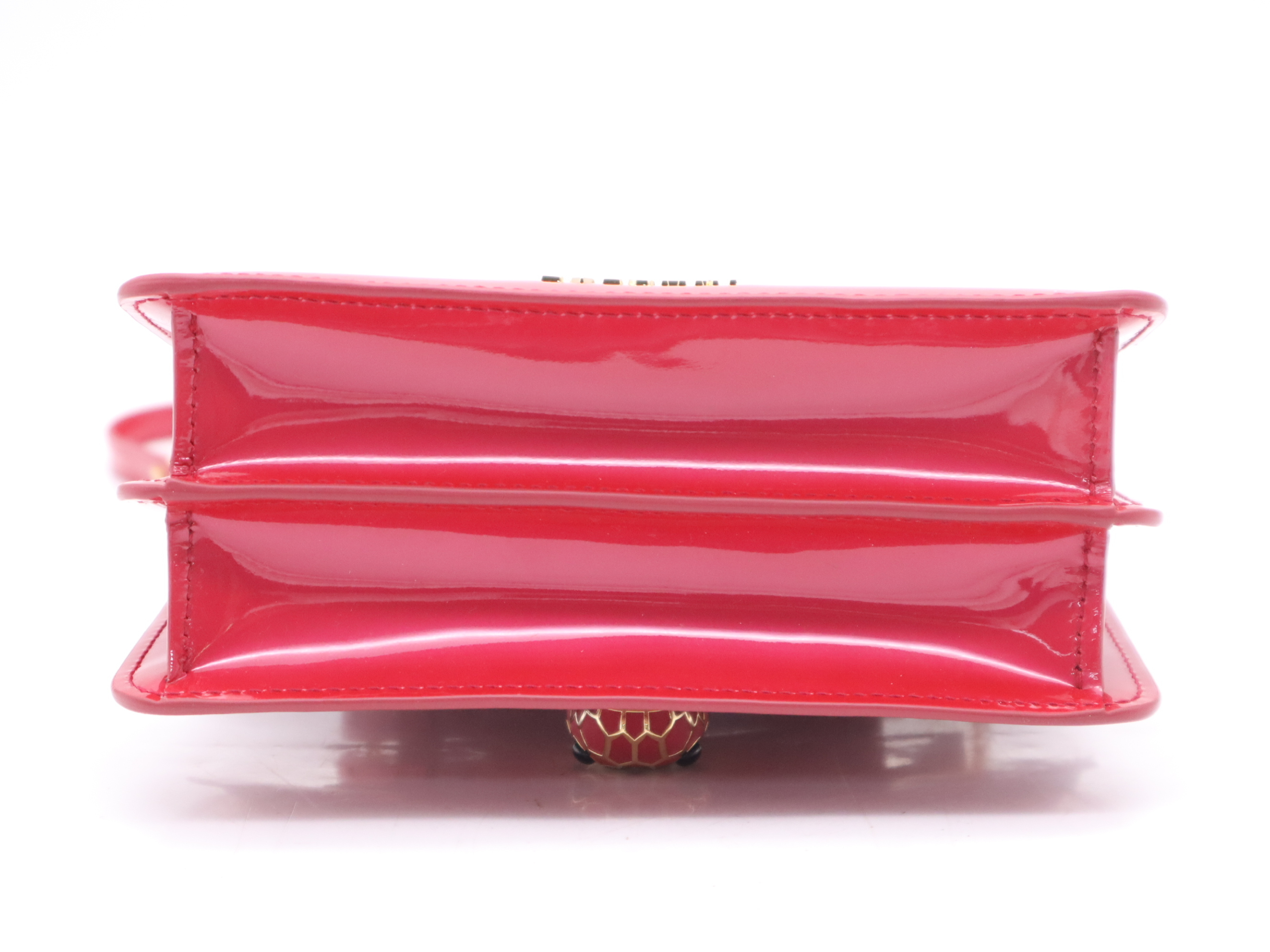 Serpenti Forever Enamel Shoulder Bag, Red with Gold Hardware, Includes Dust Bag. — view 4