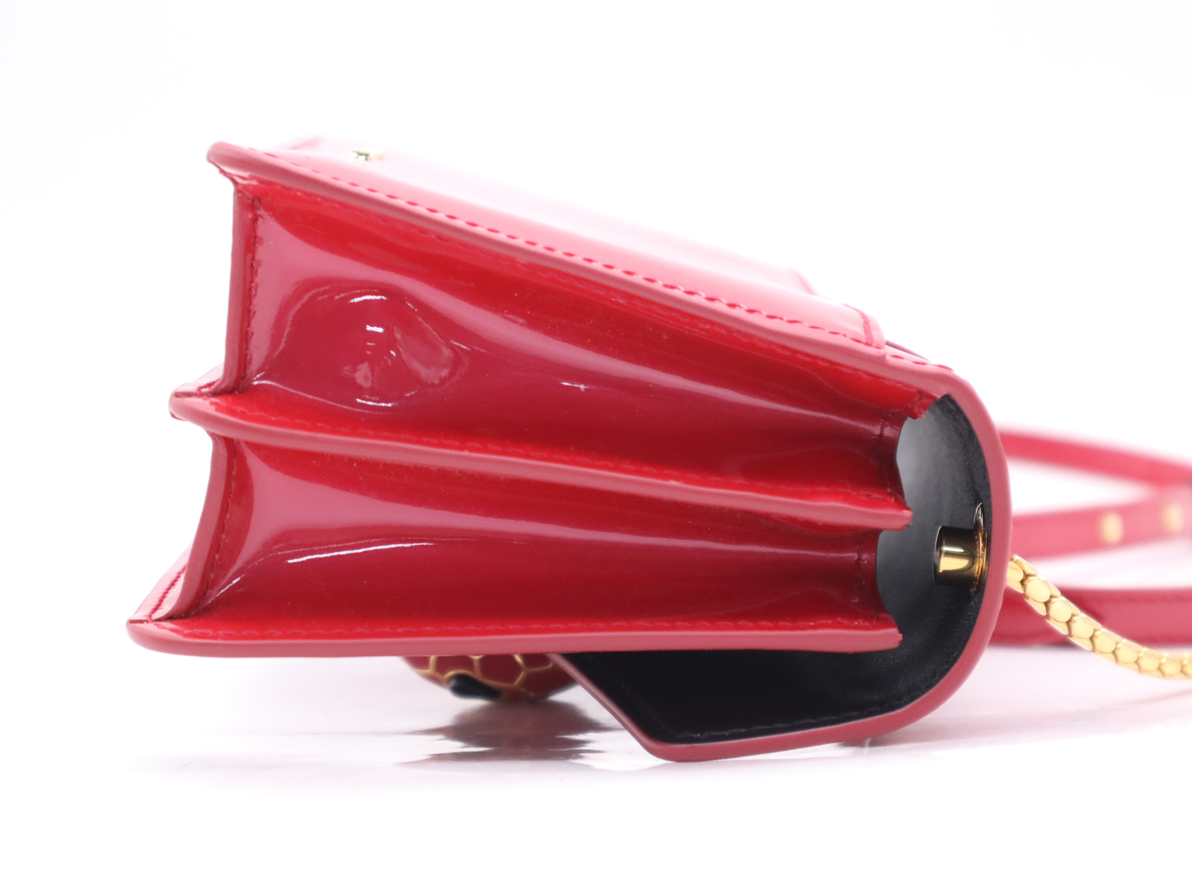 Serpenti Forever Enamel Shoulder Bag, Red with Gold Hardware, Includes Dust Bag. — view 5