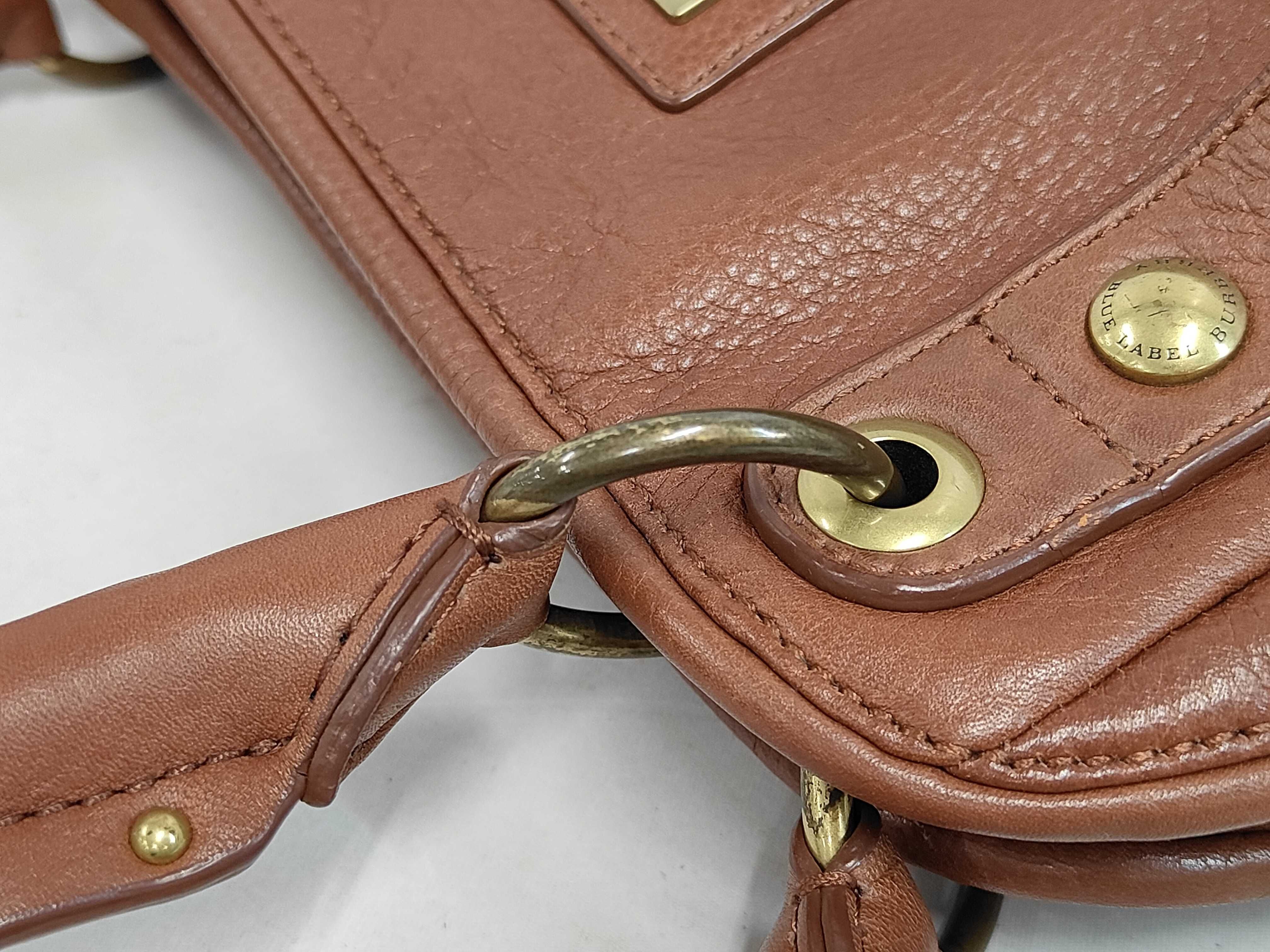 BLUE LABEL handbag, studded leather, brown shoulder bag. — view 6