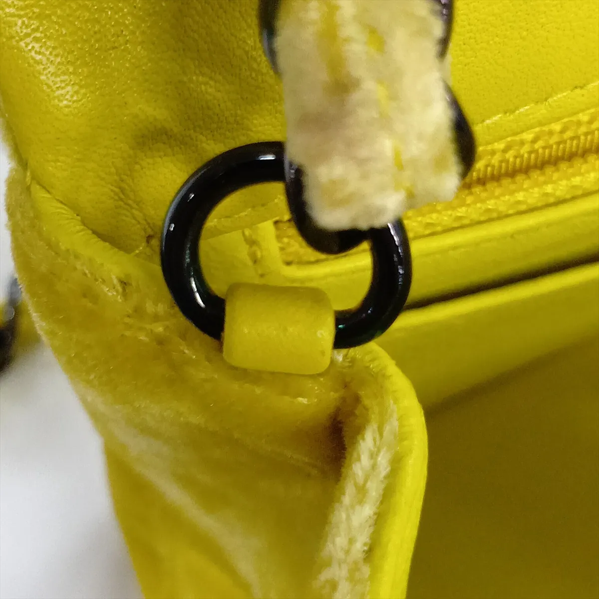 Mini Matelassé 20 Velour Single Flap Single Chain Bag, Yellow with Black Hardware, 20275514, Serial Number in the 20s, A69900 — view 12