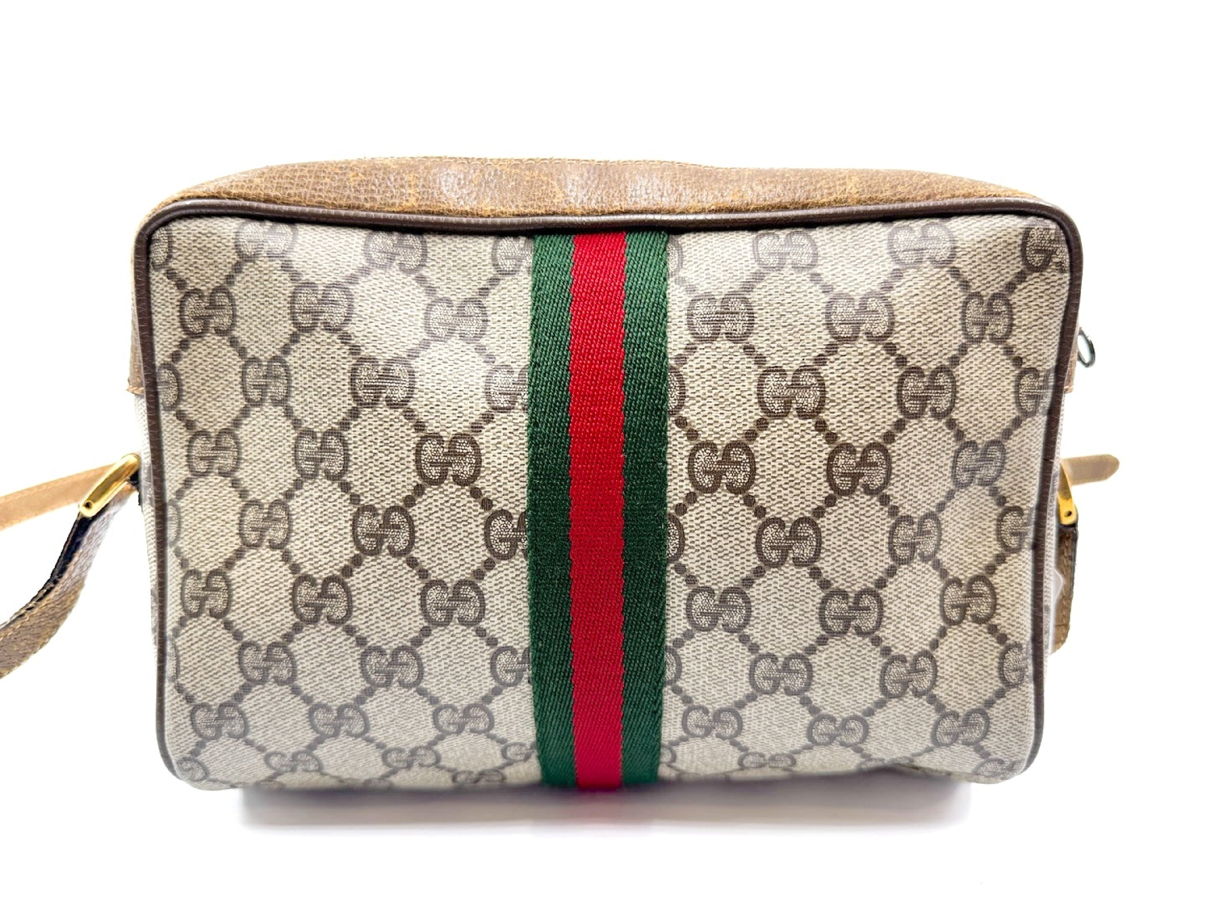 GG Supreme Sherry Line Vintage Leather Shoulder Bag with Gold Hardware — view 2