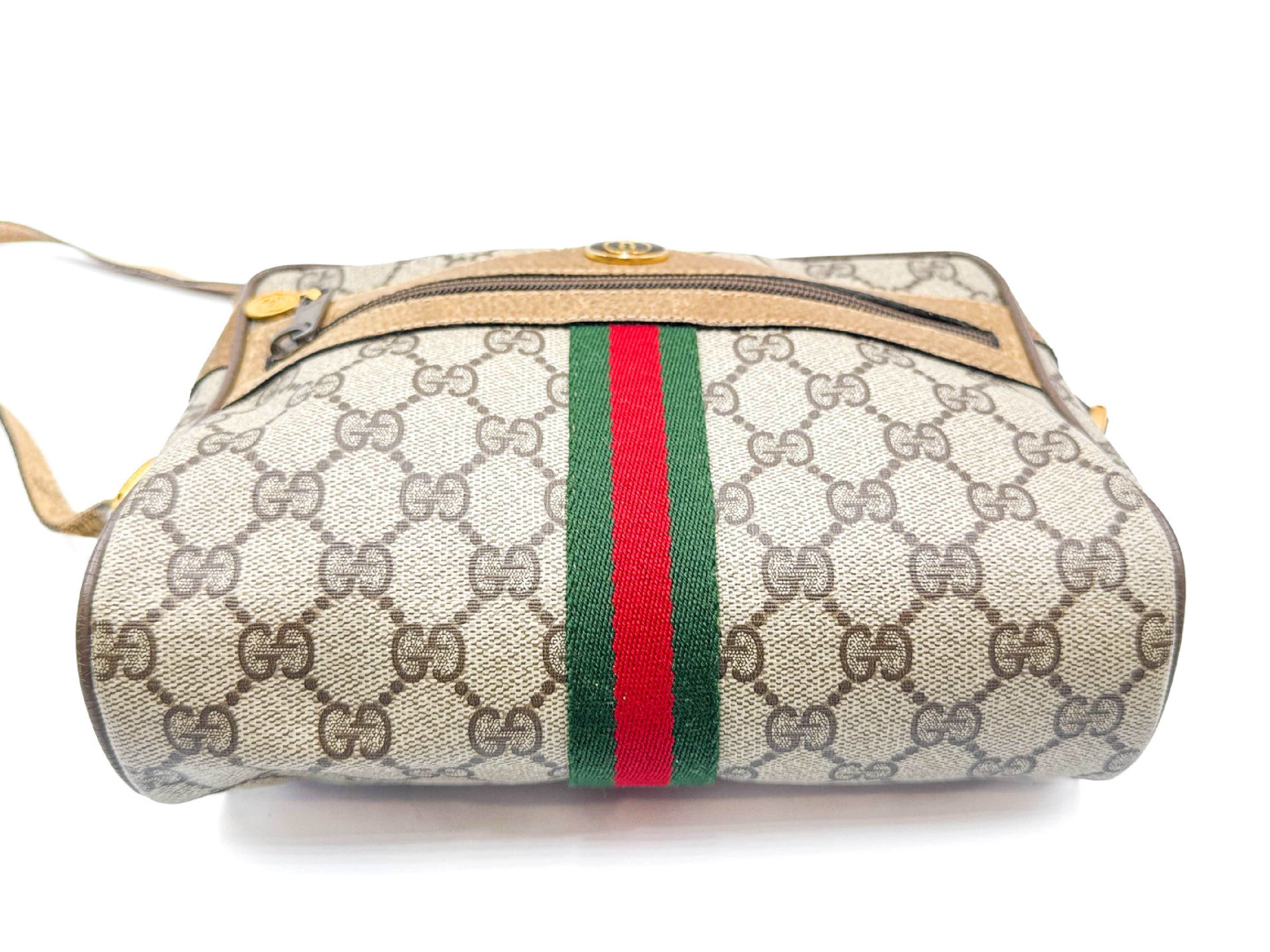 GG Supreme Sherry Line Vintage Leather Shoulder Bag with Gold Hardware — view 4
