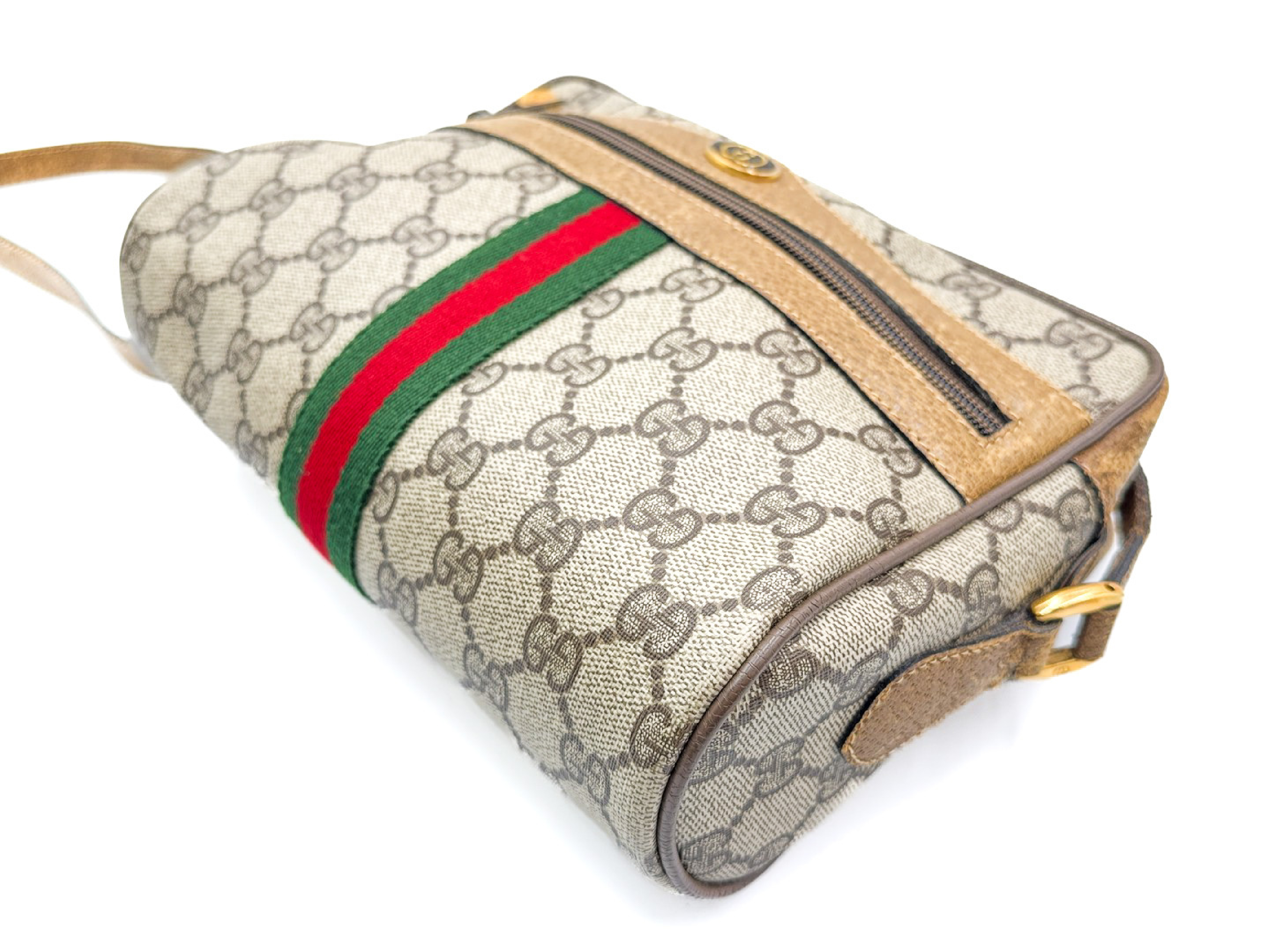 GG Supreme Sherry Line Vintage Leather Shoulder Bag with Gold Hardware — view 6