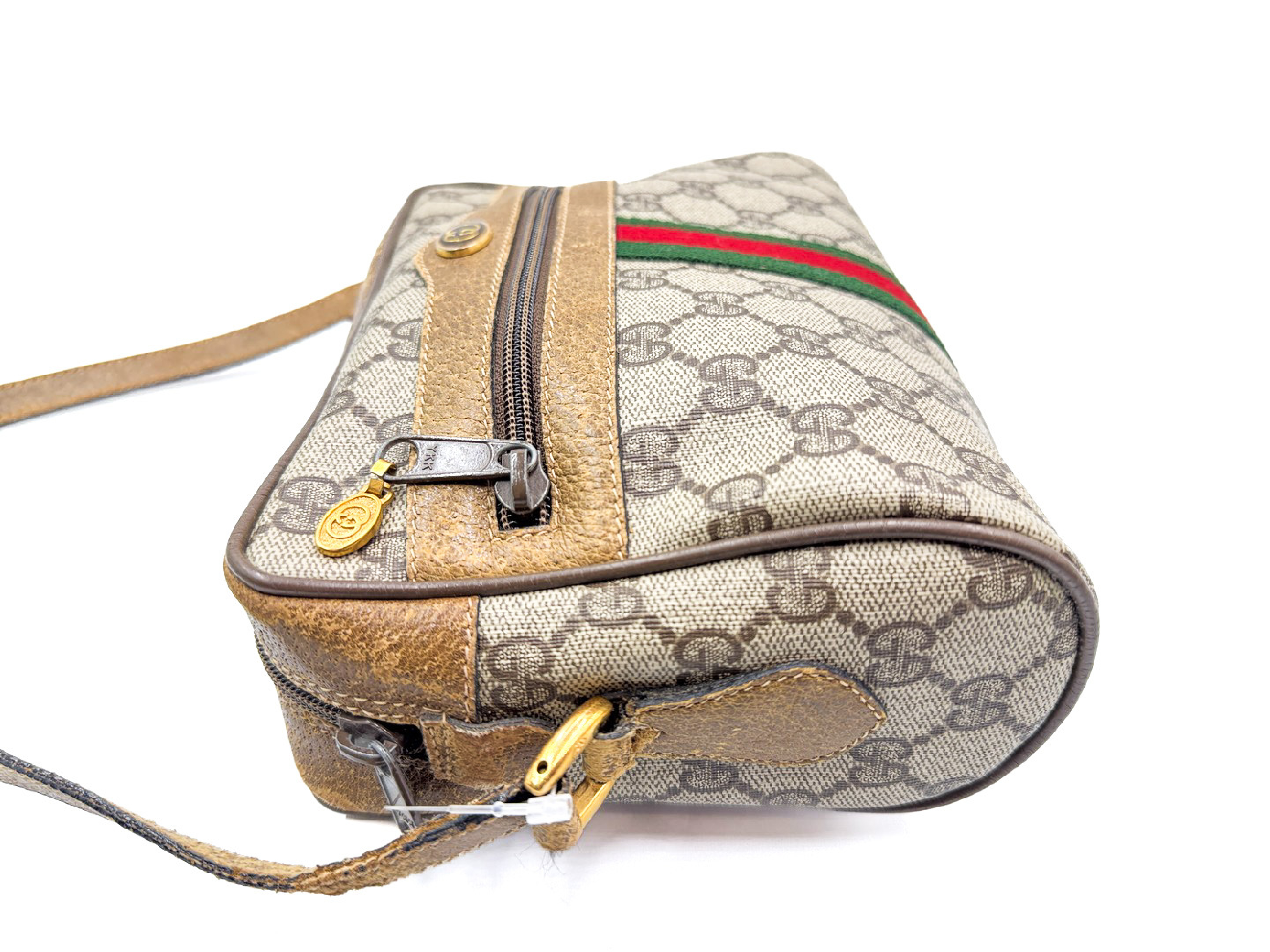 GG Supreme Sherry Line Vintage Leather Shoulder Bag with Gold Hardware — view 7