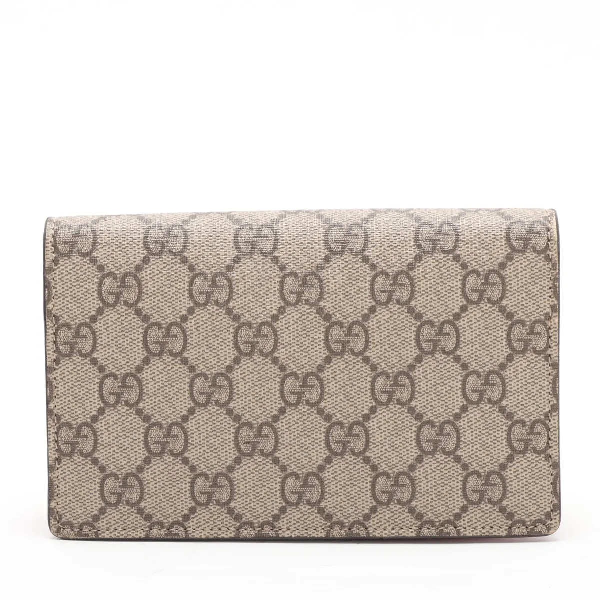 GG Supreme 481291 PVC x Leather Chain Shoulder Bag Beige x Red — view 2