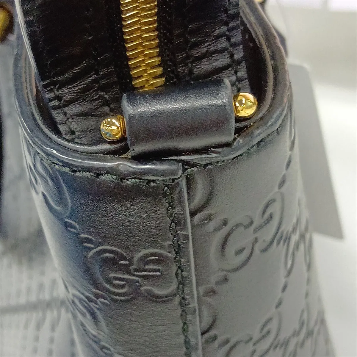 Guccissima Leather Handbag, Black — view 14